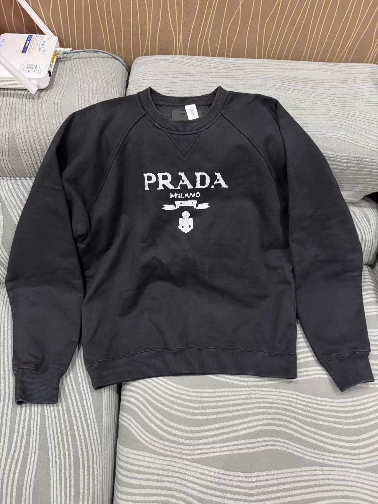 Prada Black Crewneck Sweatshirt - Size S Size US S / EU 44-46 / 1 - 1 Thumbnail