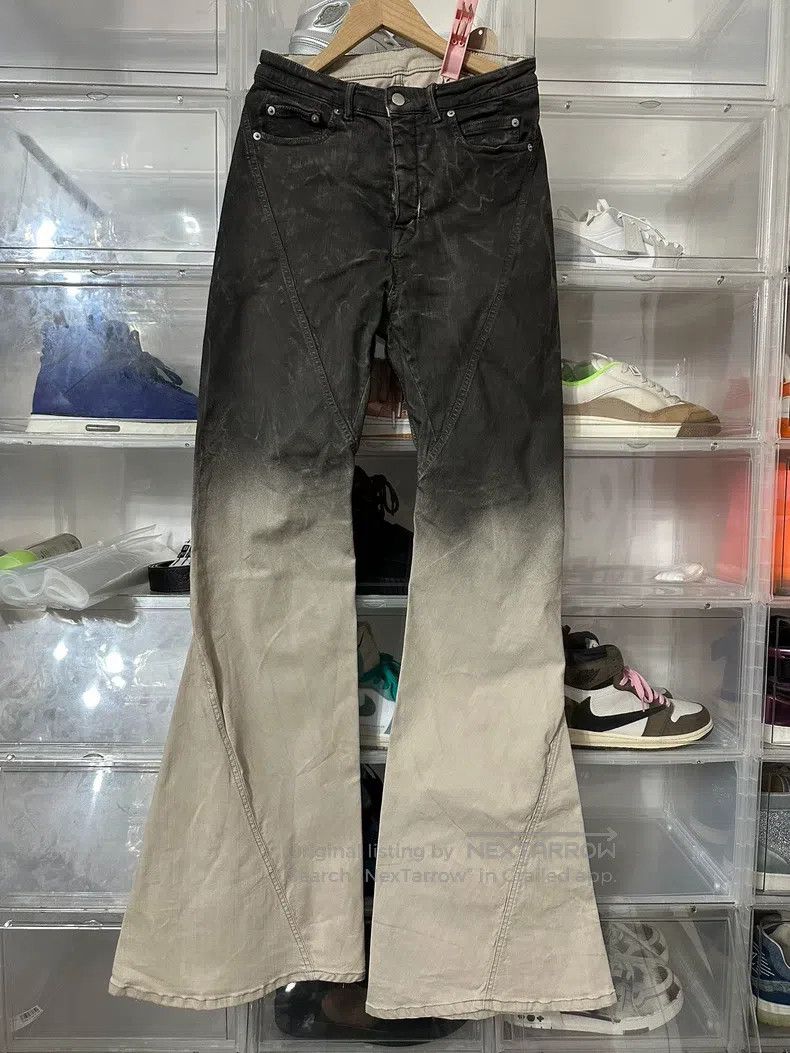 Rick Owens Rick Owens Gradient Elastic Stretch Flare Pants Size US 31 - 2 Thumbnail