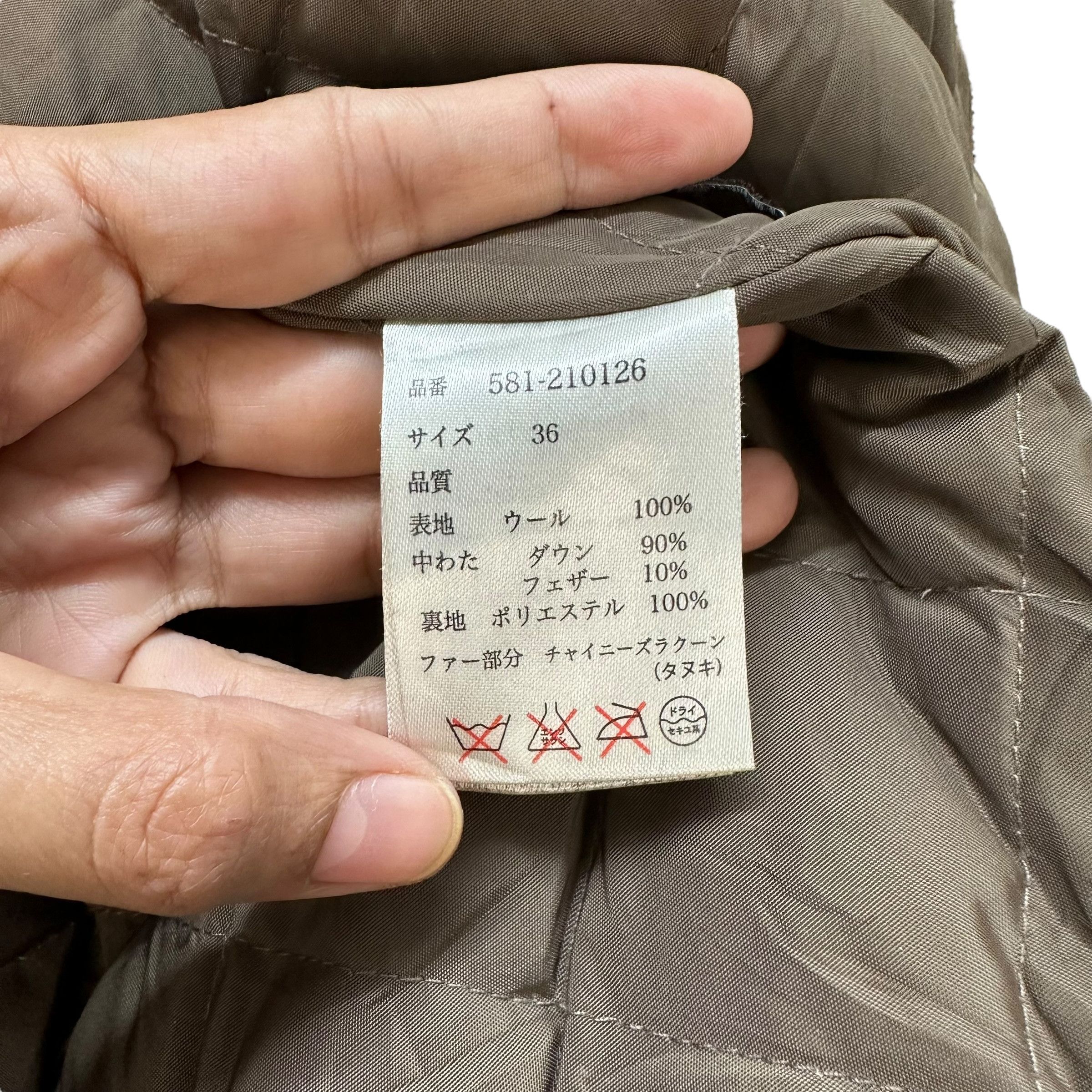 Ford FORD MILLS Raccoon Fur Hooded Wool Parka #A24-0552 Size XS / US 0-2 / IT 36-38 - 9 Thumbnail