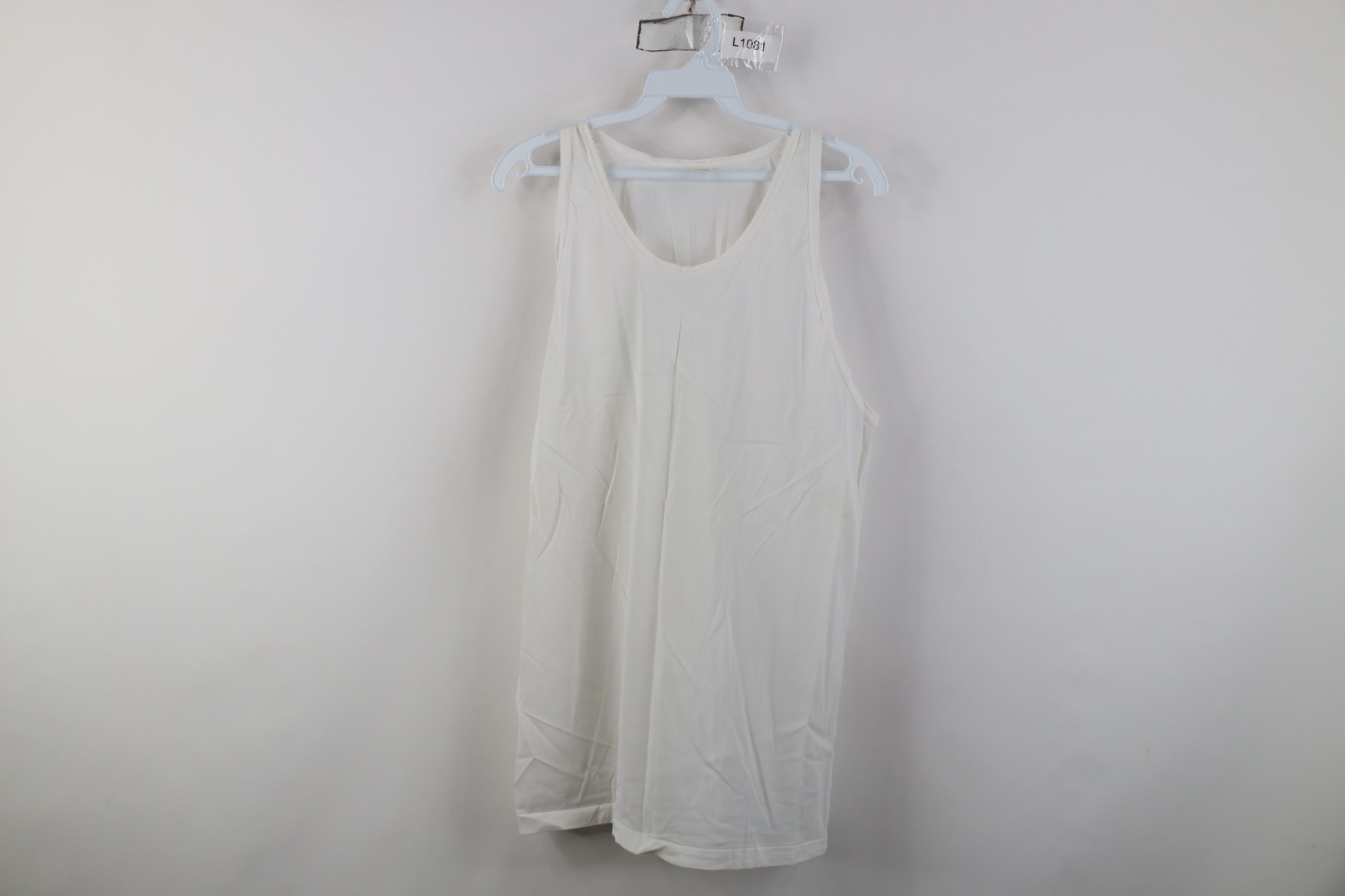 Vintage Vtg 70s Streetwear Sheer Tank Top T-Shirt White Nylon USA Size US L / EU 52-54 / 3 - 1 Thumbnail