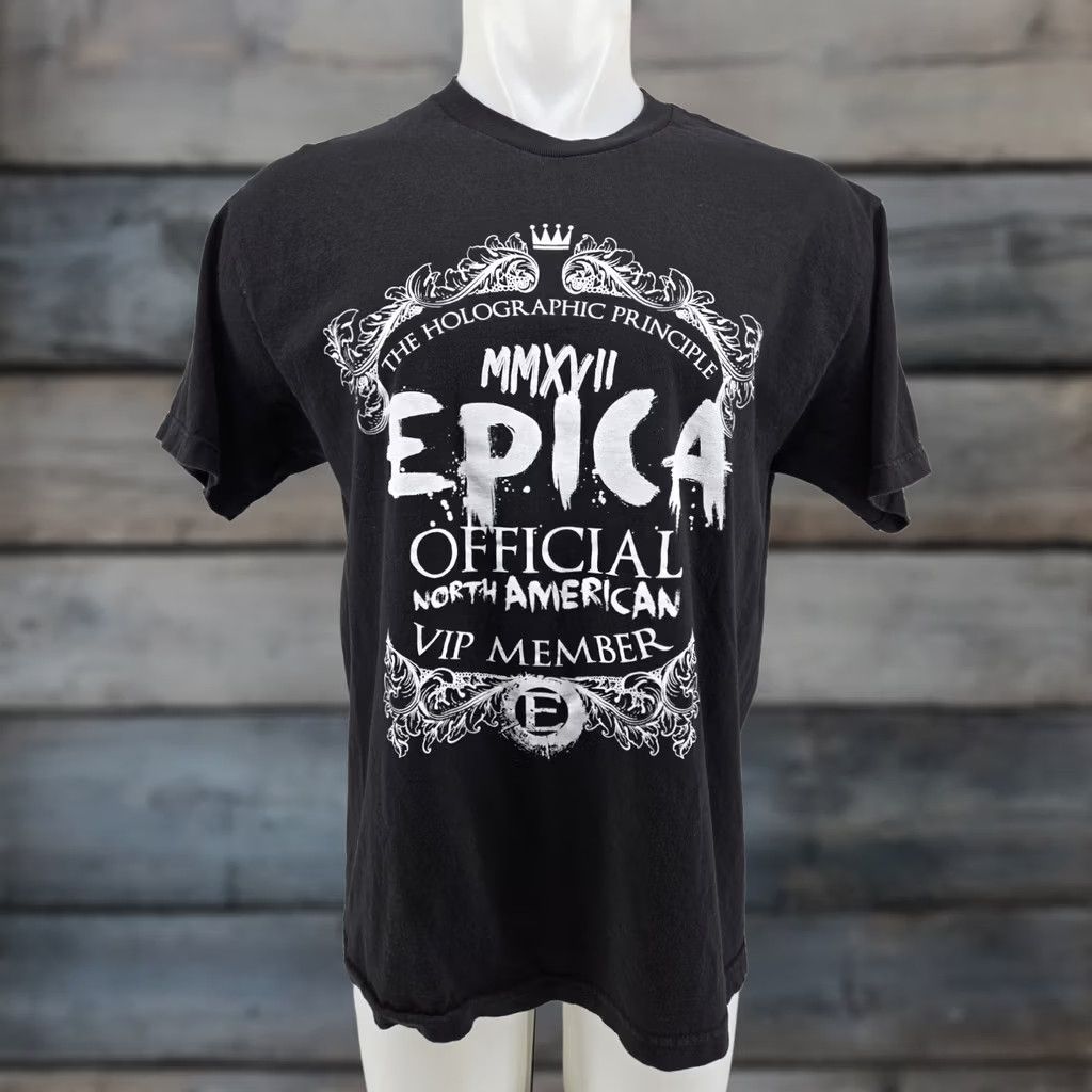Vintage Epica Band VIP Member Black Shirt Size Large T-Shirt Men Graphic Print Short Sleeve 100% Cotton Size US L / EU 52-54 / 3 - 1 Thumbnail