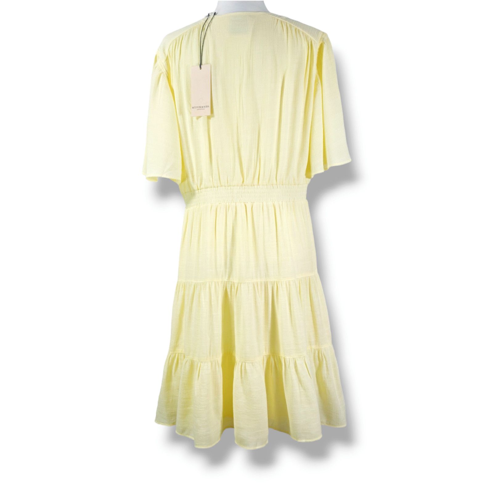 Scotch & Soda NWT Scotch & Soda Paneled Gathering Lined Dress Sz. L Yellow Size L / US 10 / IT 46 - 4 Thumbnail