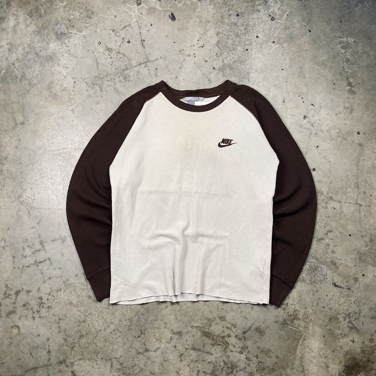 Nike × Vintage y2k Nike Thermal Waffle Longsleeve Tee Size US L / EU 52-54 / 3 - 1 Thumbnail