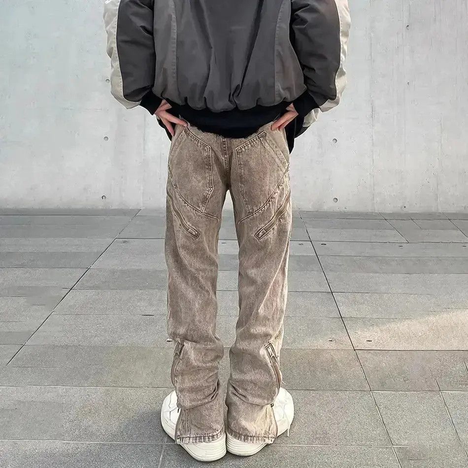 Japanese Brand Vintage Slim Spliced Zip Distressed Size US 32 / EU 48 - 6 Thumbnail