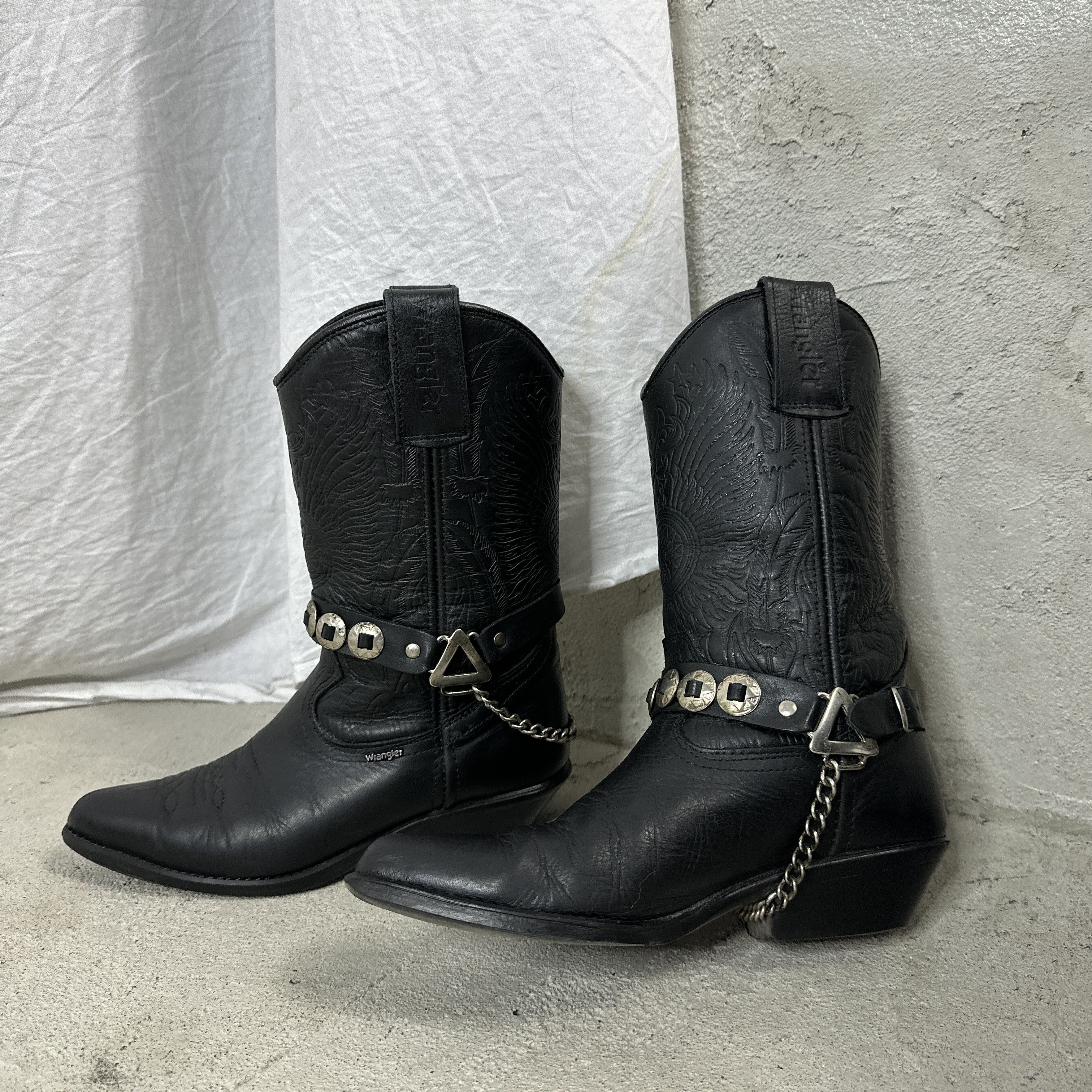 Vintage Vintage Leather Biker Moto Buckled Cowboy Boots 00s Size US 5 / IT 35 - 2 Thumbnail