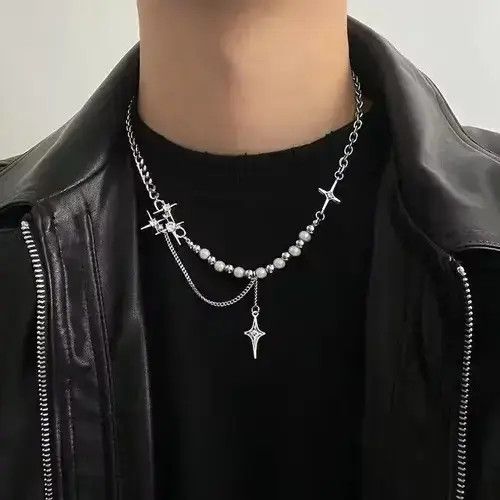VIBE Electro Chain Crystal Stone Silver Abstract Star Pop Fantasy Size ONE SIZE - 1 Thumbnail
