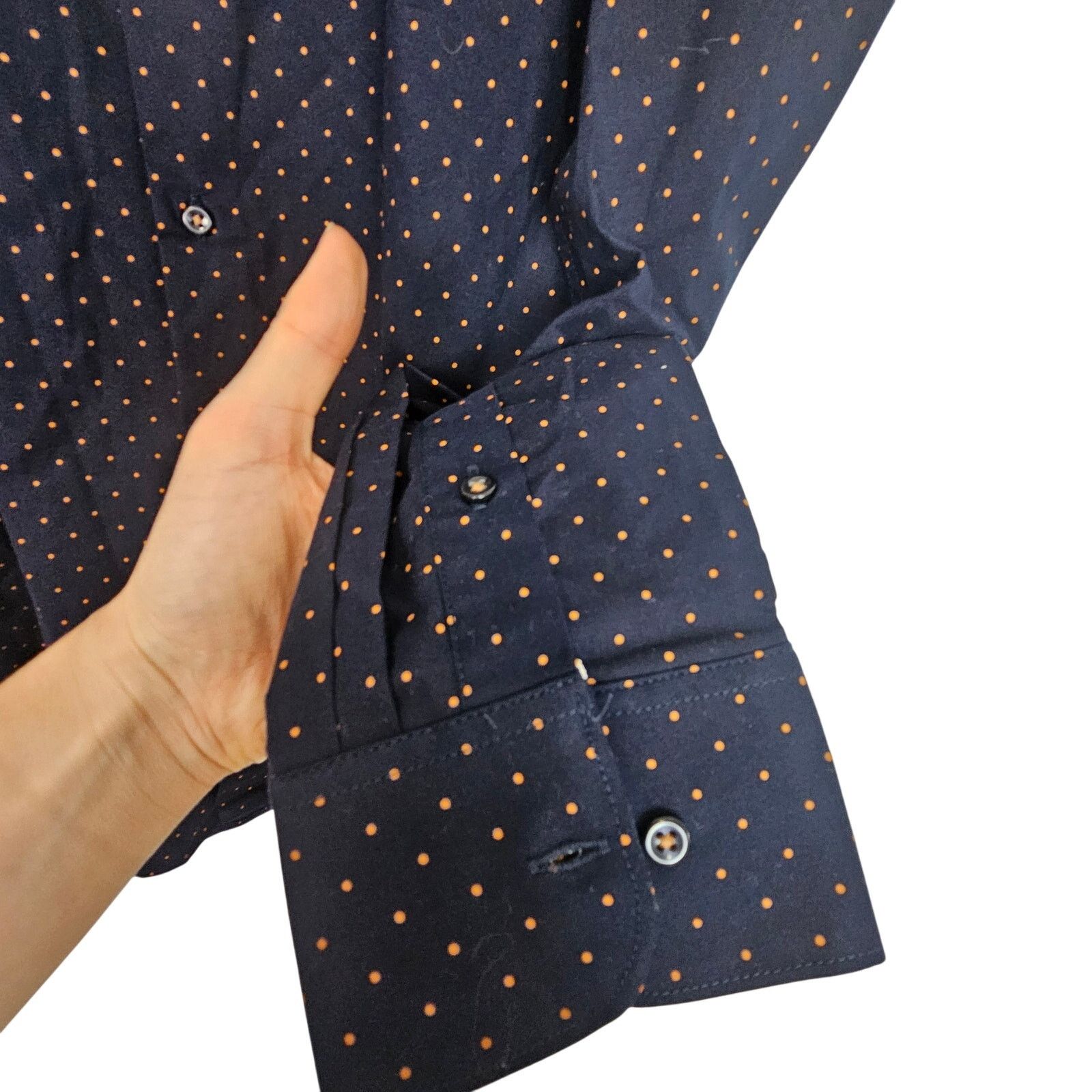 Rocky Ricky Singh Cactus Man Mens Polka Dot Dress Shirt Stretch M Size US M / EU 48-50 / 2 - 4 Thumbnail