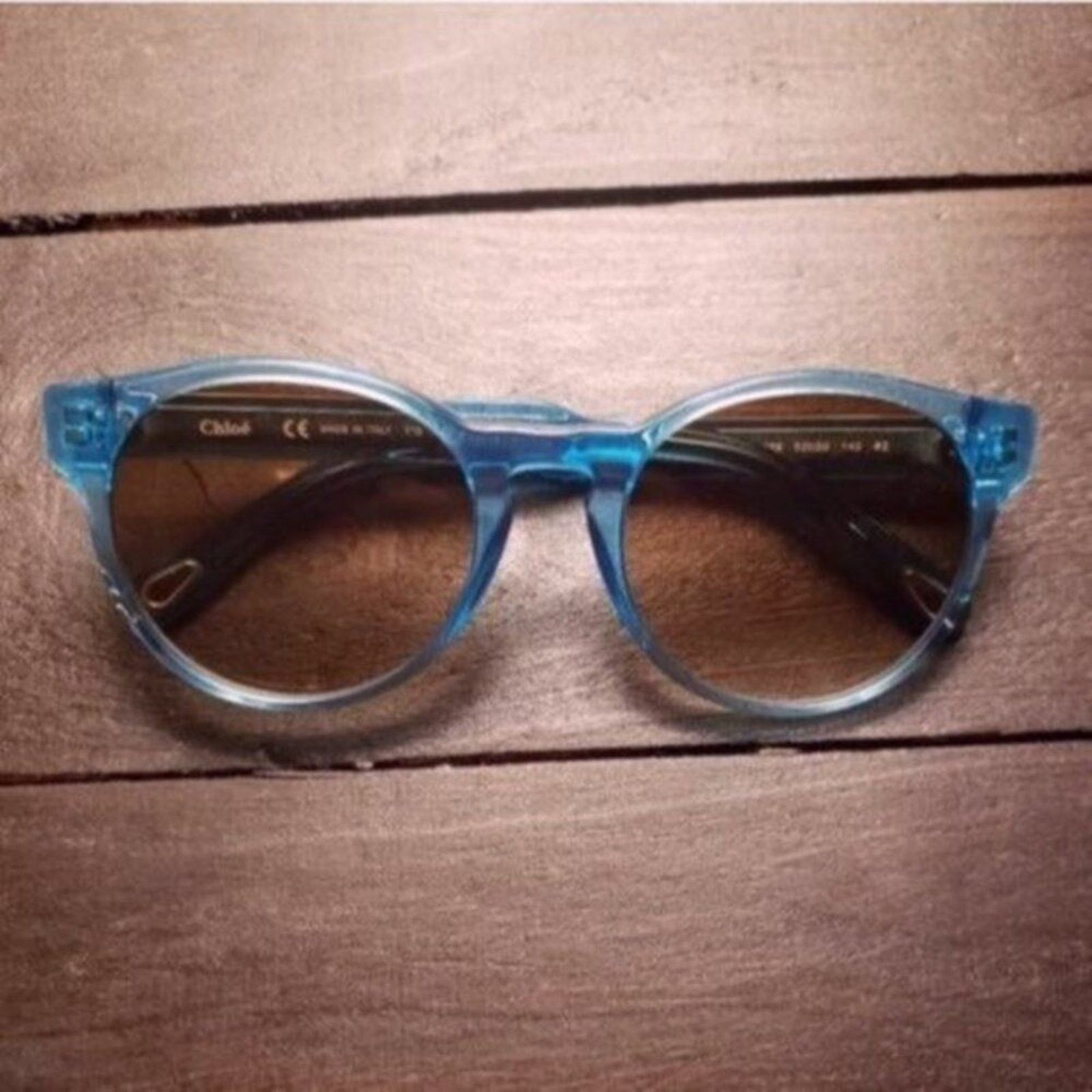 Chloe Chloe Willow 52mm Round Sunglasses Blue Size ONE SIZE - 2 Thumbnail