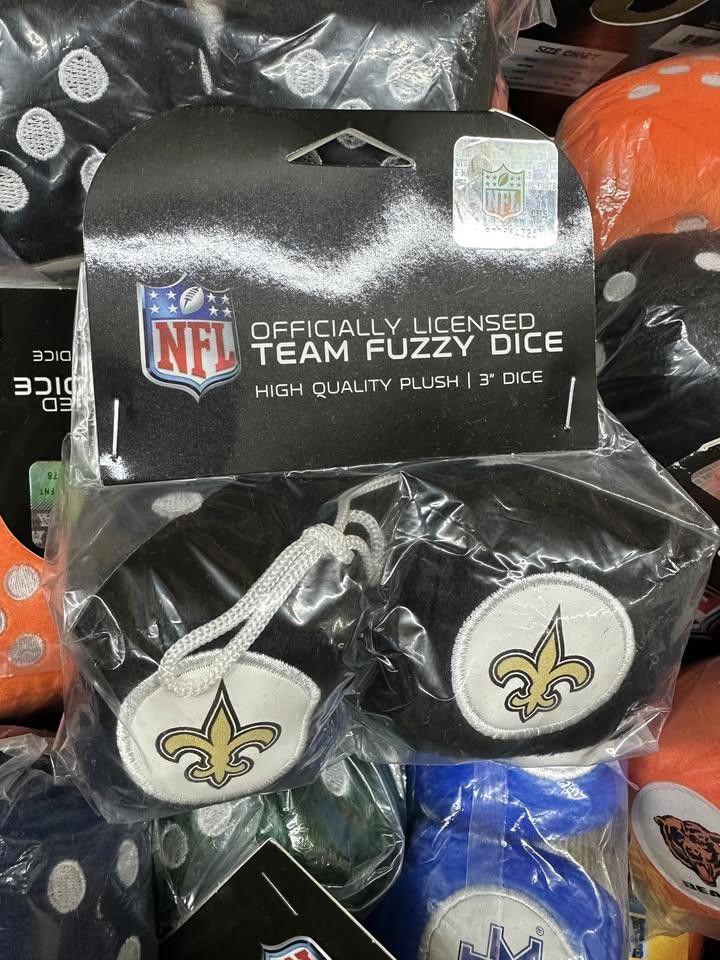 Designer New Orleans Saints Fuzzy Dice New NFL (1) Size ONE SIZE - 2 Thumbnail