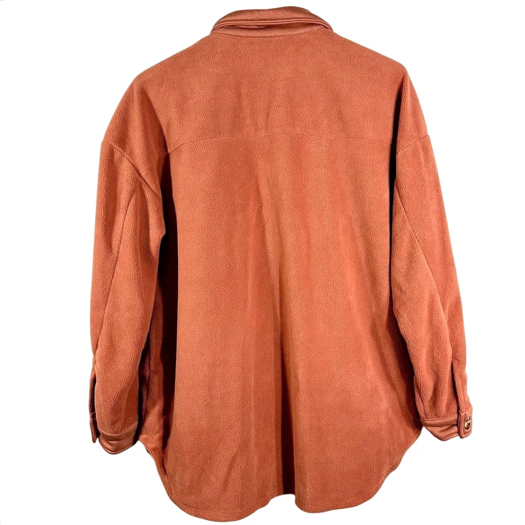 Vintage Natural Reflections Women's Shirt Orange Button Down Fleece Shacket L Size L / US 10 / IT 46 - 3 Thumbnail