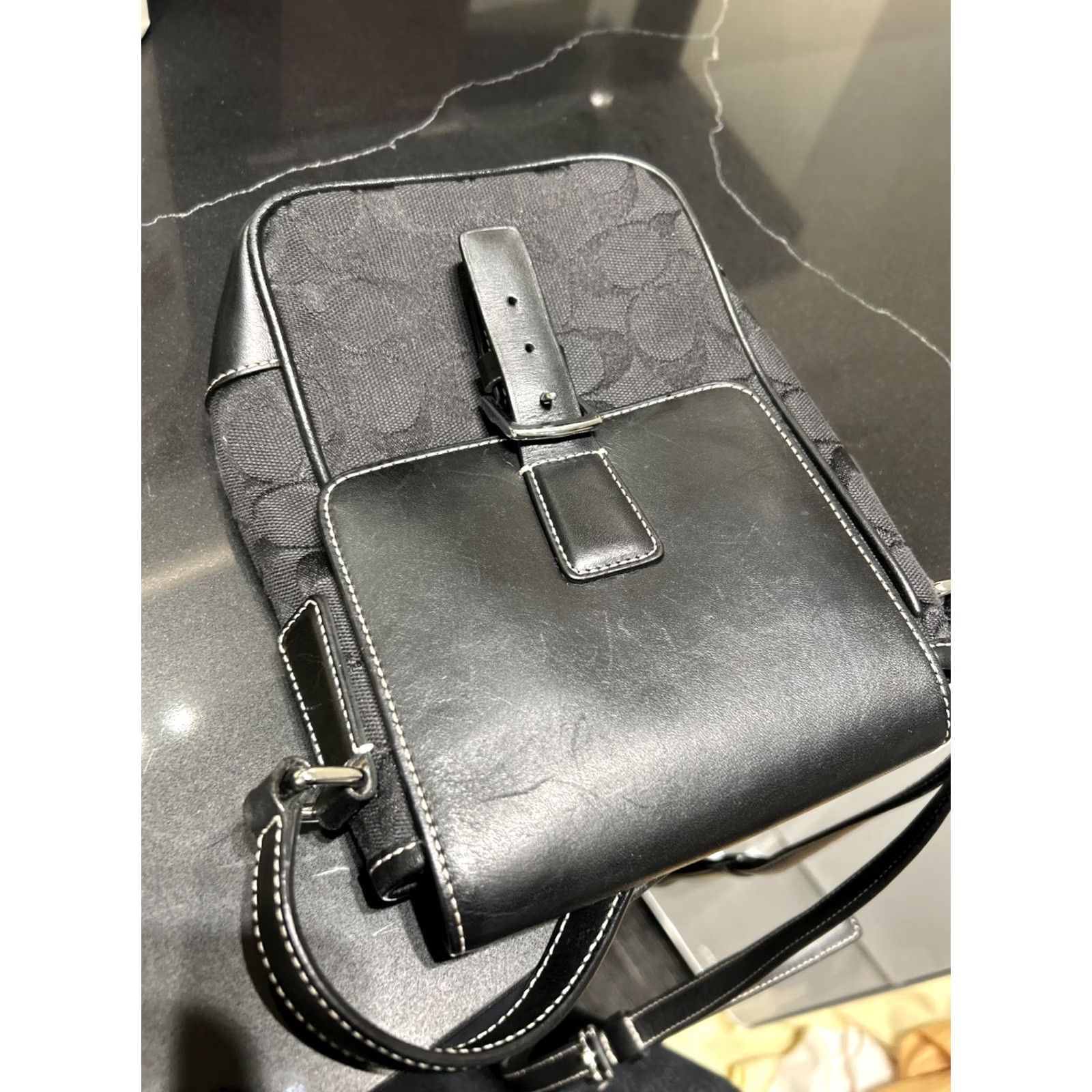 Coach COACH Shoulder Bag Sacoche Canvas x Leather Black Flap Type Women Handbag Crossbody Shoe? Wait. Size ONE SIZE - 8 Thumbnail