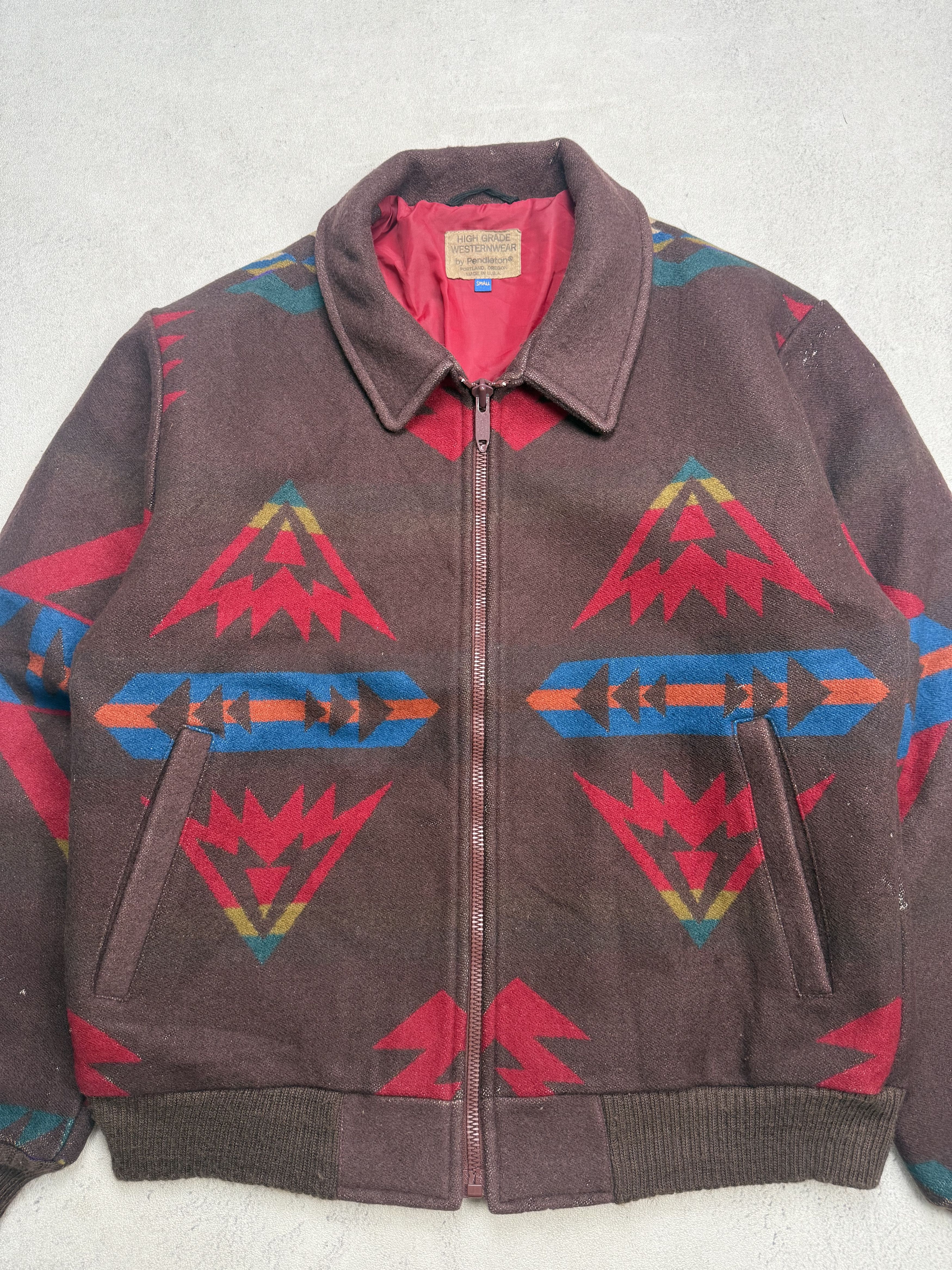 80s Pendleton High Grade Western Wear Aztec Wool Jacket