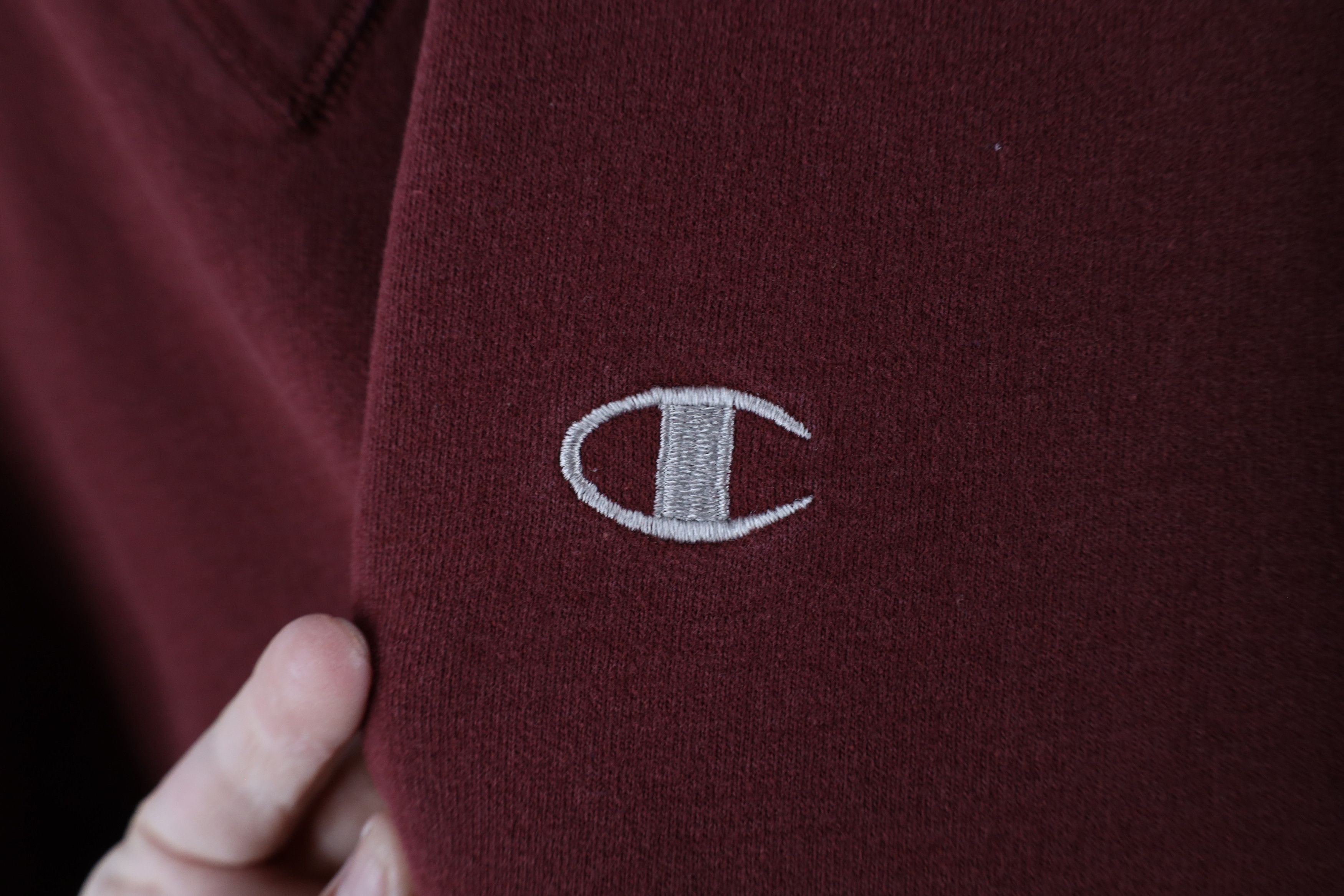 Champion × Vintage Vintage 90s Champion Logo Crewneck Sweatshirt Burgundy Size US XL / EU 56 / 4 - 6 Thumbnail