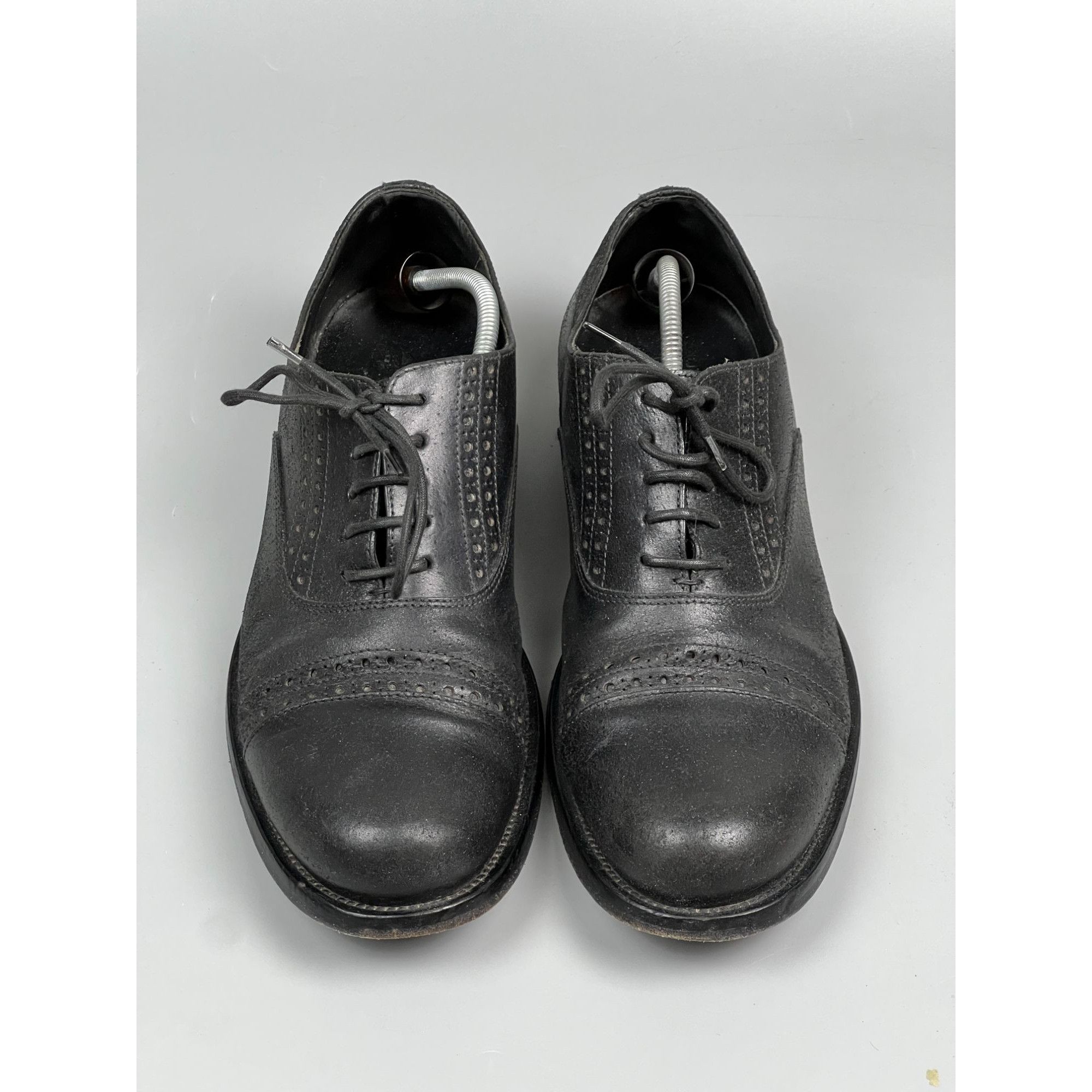Hugo Boss Hugo Boss Black Leather Round Toe Oxford Shoes (Y1021) Size US 9 / EU 42 - 3 Thumbnail