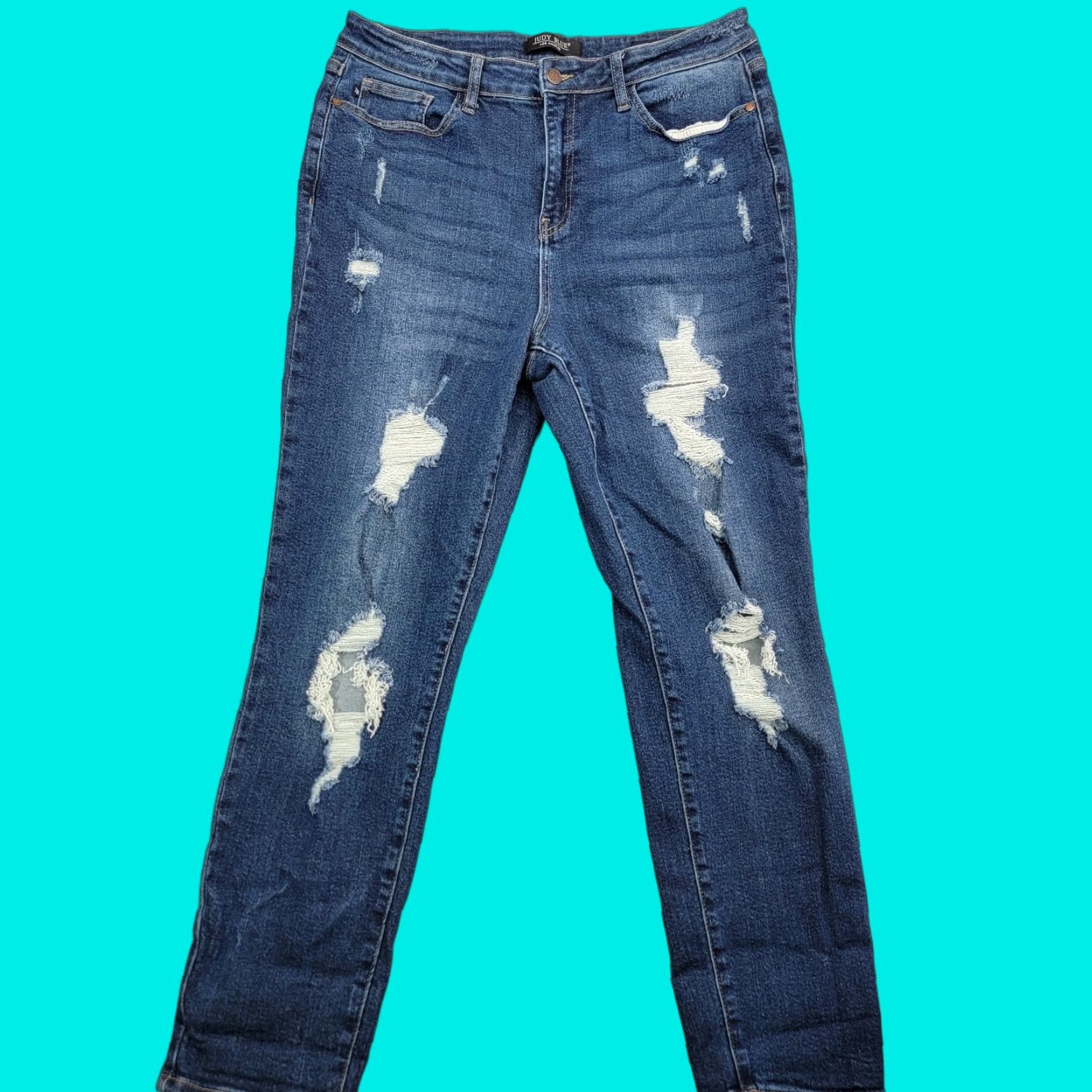 Vintage Judy Blue jeans Womens Size 15/32 Boyfriend Fit Distressed Style JB88220 Jeans Distressed Women Size 36" / US 14 / IT 50 - 1 Thumbnail