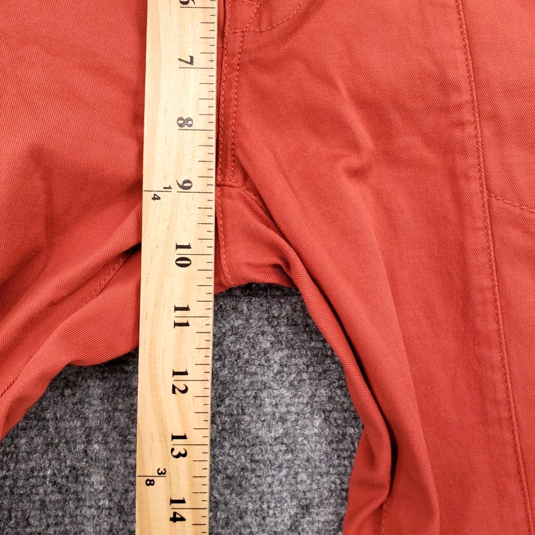 Vintage CAbi Pants Womens 4 Slim Leg Twill Stretch Orange solid Front Pocket Zip 30in Inseam Casual Formal Business Carpenter Mens Womens Girls Boys Size 27" / US 4 / IT 40 - 5 Thumbnail