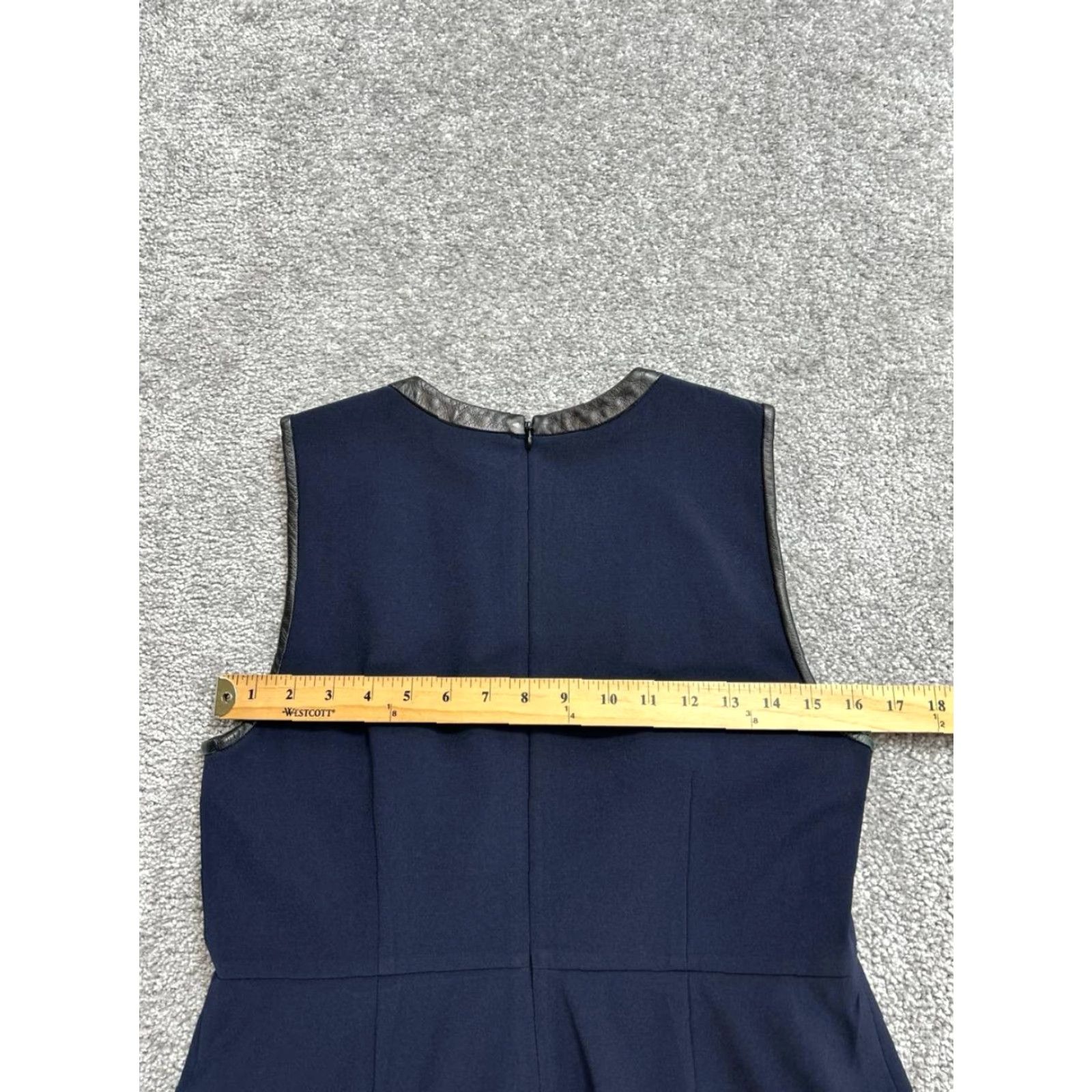 Madewell Madewell Dress Womens 6 Fit & Flare Sleeveless Blue Leather Detail Zip Back Casual Party/Cocktail Short Dress Womens Size M / US 6-8 / IT 42-44 - 6 Thumbnail