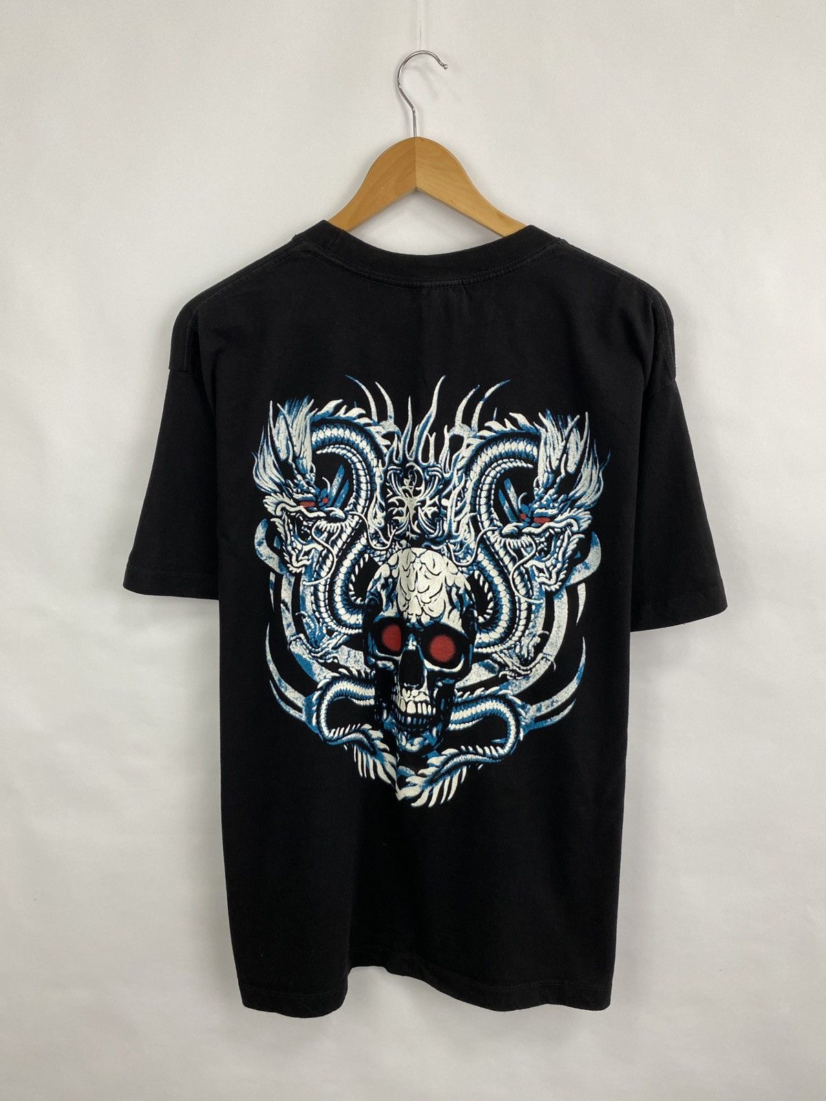4GSELLER 💀 Vintage Skull Dragon All Over Print T-Shirt Y2K Retro Rare Size US XL / EU 56 / 4 - 6 Thumbnail