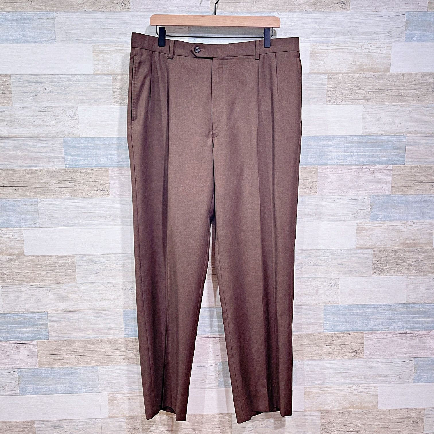 Jos. A. Bank Jos A Bank Wool 2 Piece Suit Brown Mens 43L Jacket 37L Pants Size 42L - 9 Thumbnail