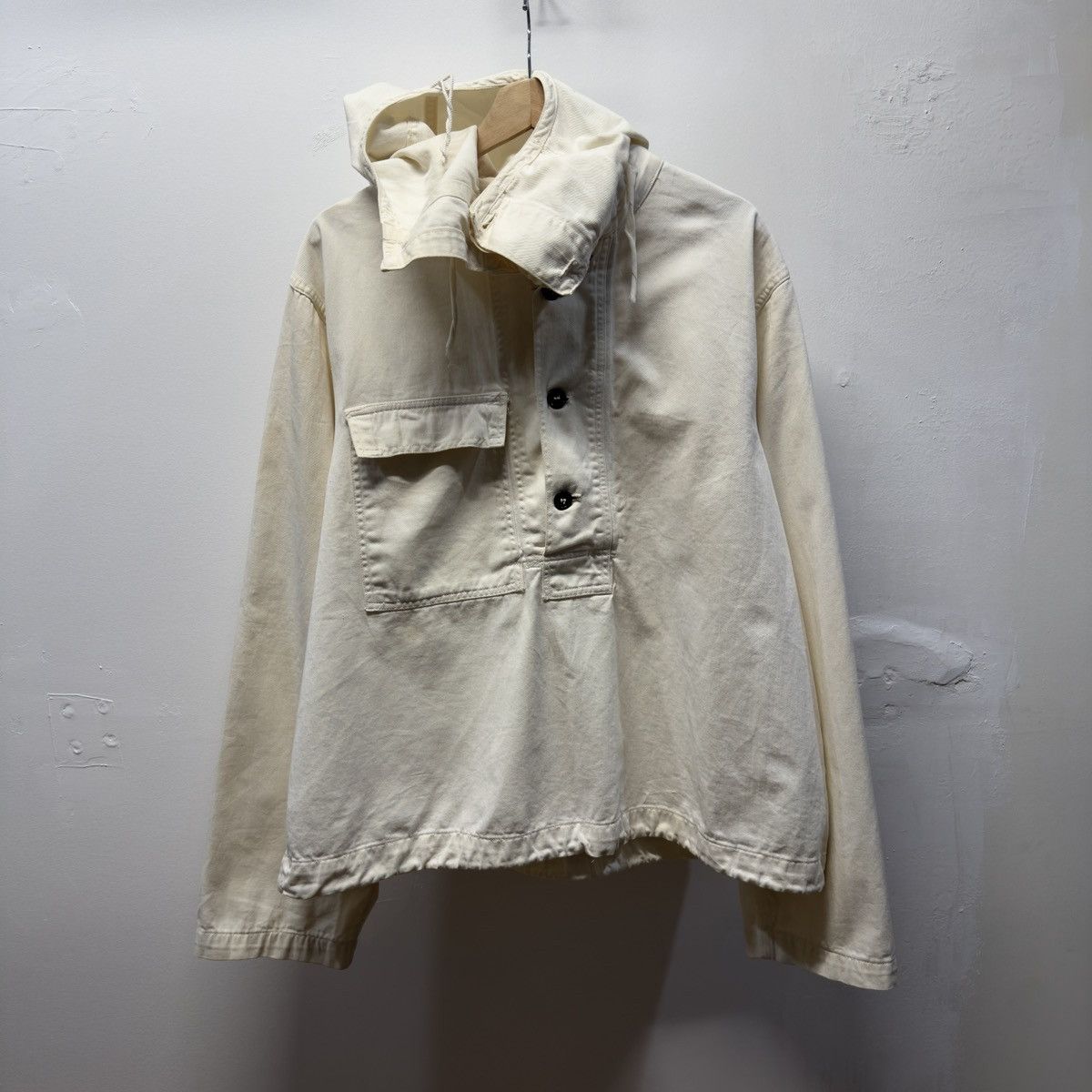 Vintage 40s WW2 US Navy Anti Gas Gunner Smock Jacket First Pattern Size US XL / EU 56 / 4 - 3 Thumbnail