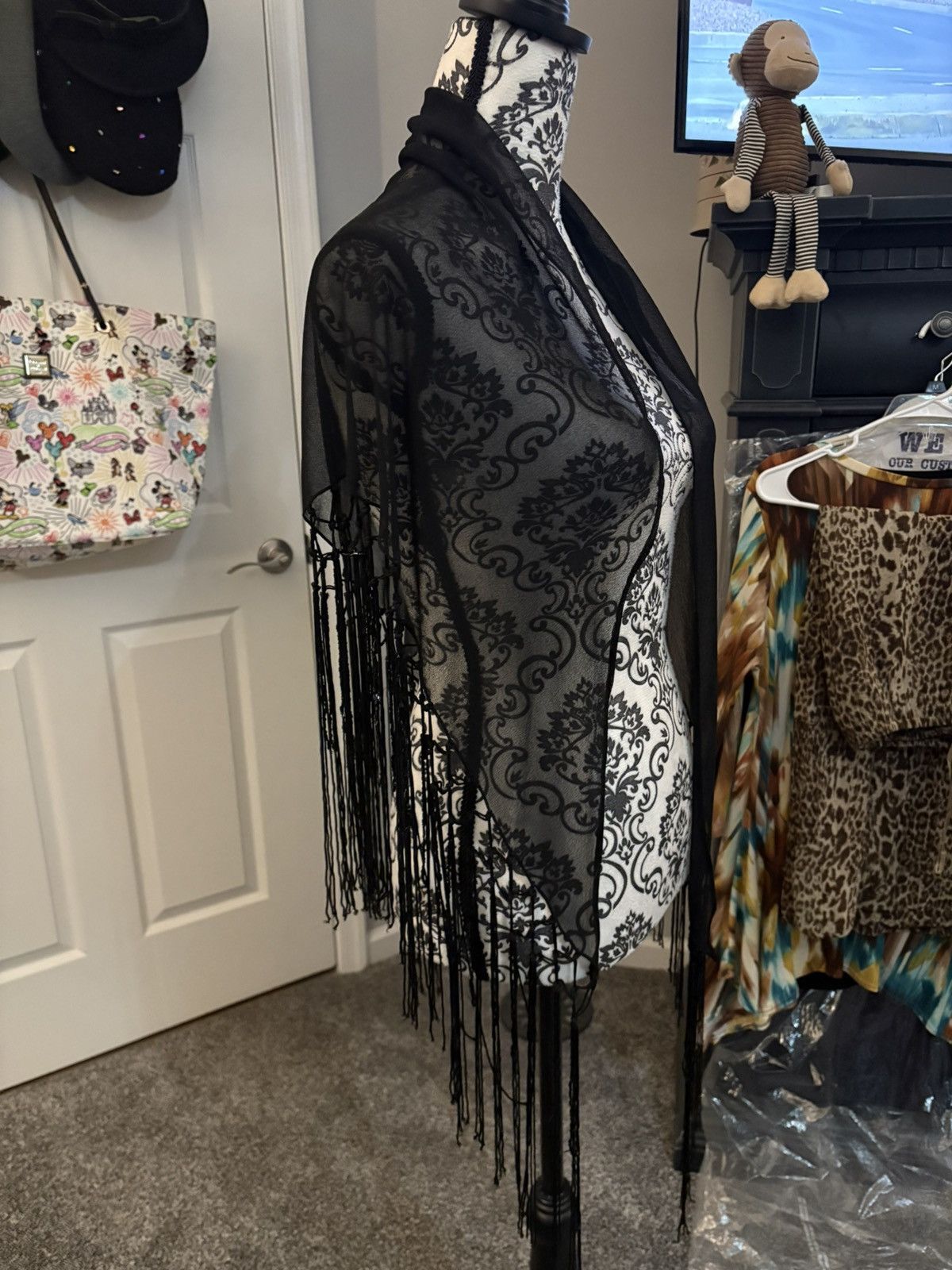 Other NWOT black wrap with beading and fringe Size ONE SIZE - 2 Thumbnail