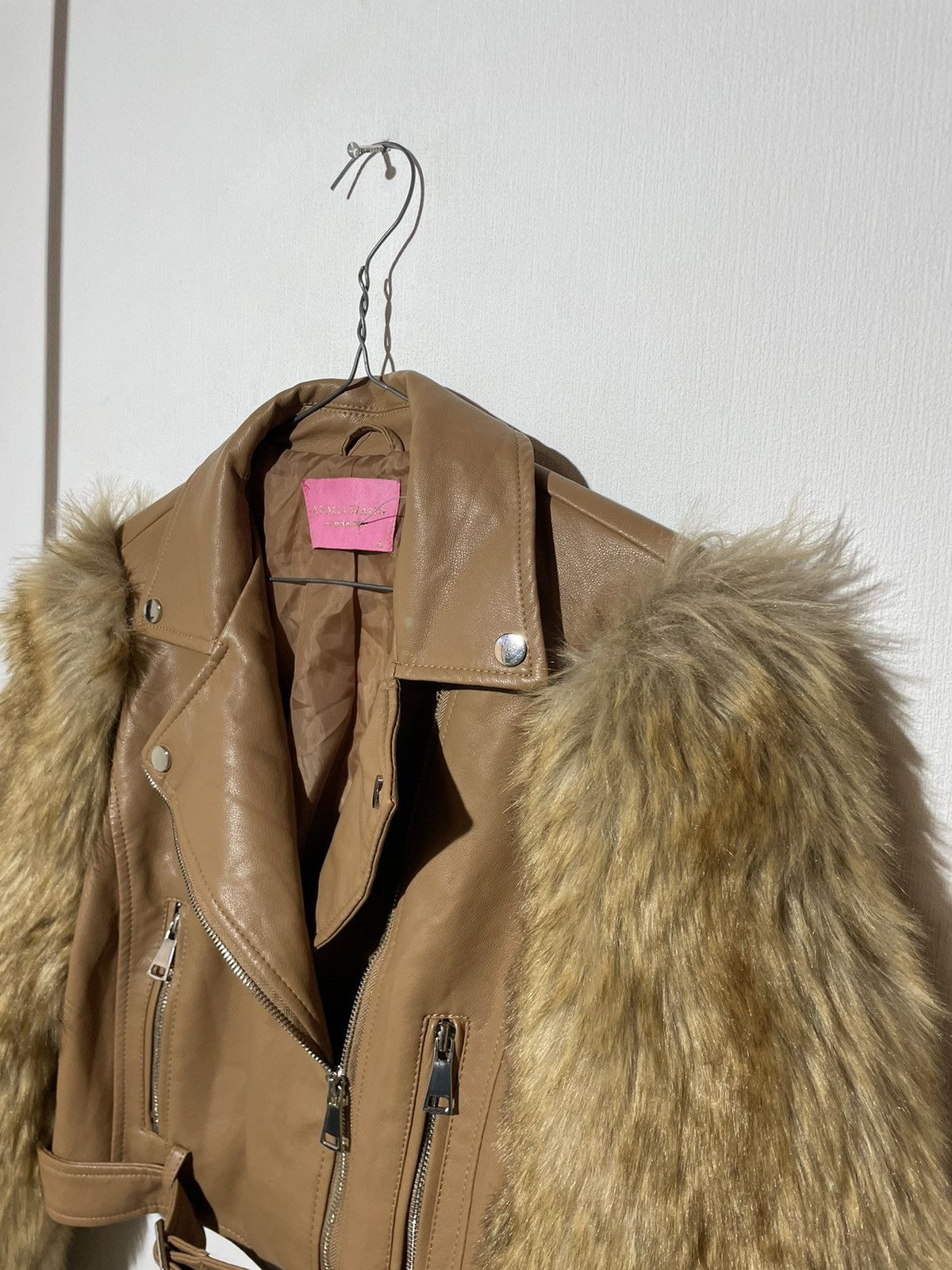 Vintage AZALEA WANG NOLLIE FAUX FUR ARMS MOTO JACKET Size M / US 6-8 / IT 42-44 - 4 Thumbnail