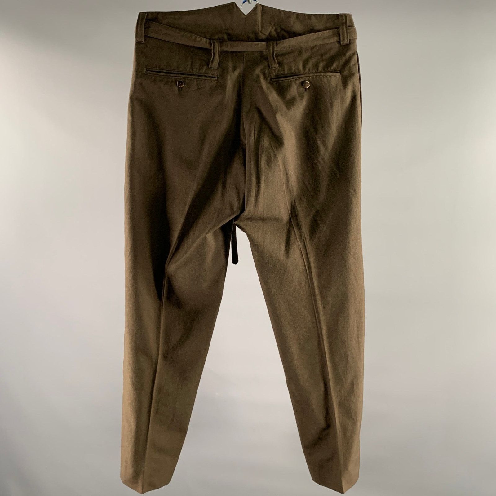 Visvim VISVIM Size L Brown Olive Wool Blend Pleated Belted Pants Size US 34 / EU 50 - 3 Thumbnail