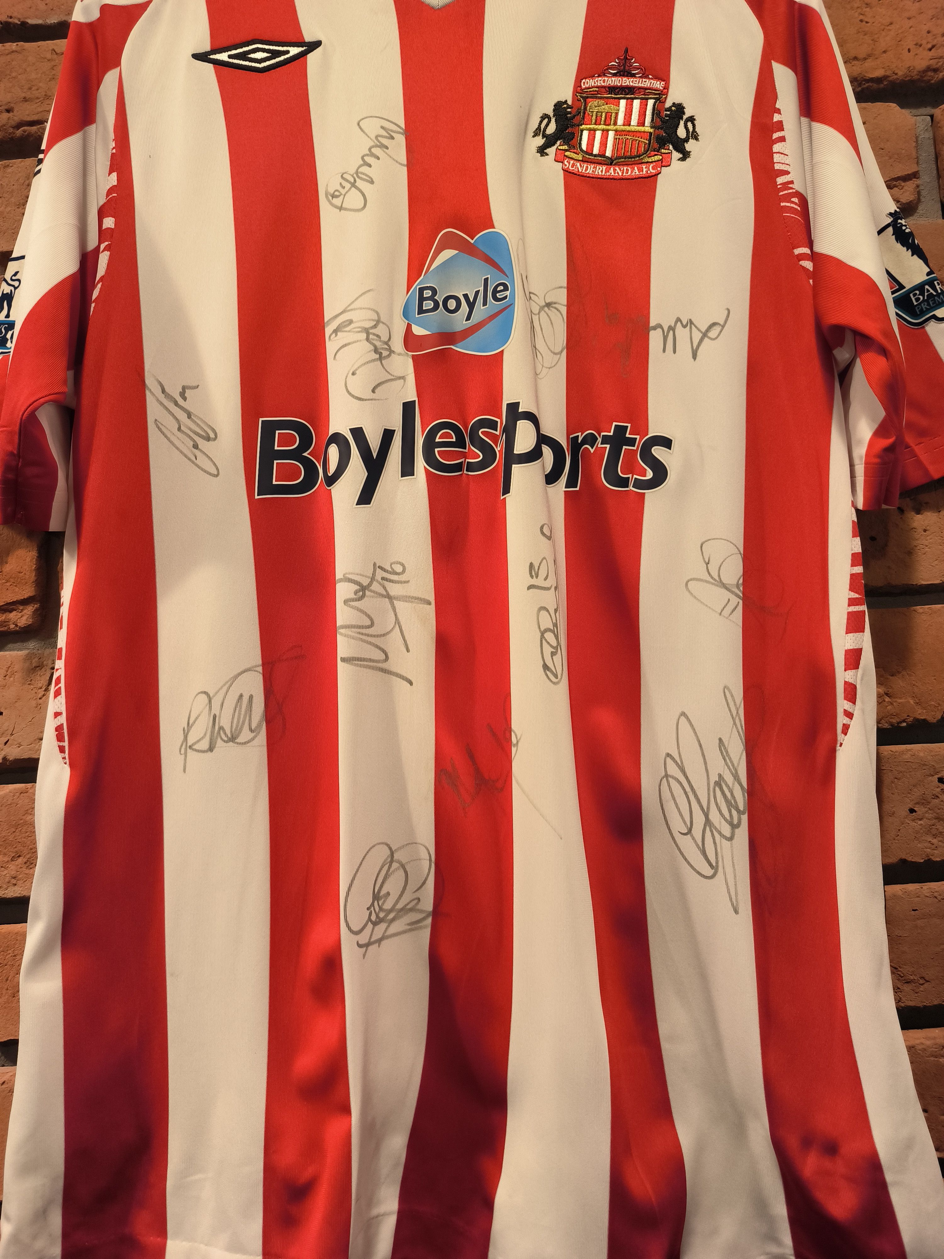 Umbro Umbro Jersey Sunderland FC Shirt Halford #2 Signed Size US XL / EU 56 / 4 - 5 Thumbnail