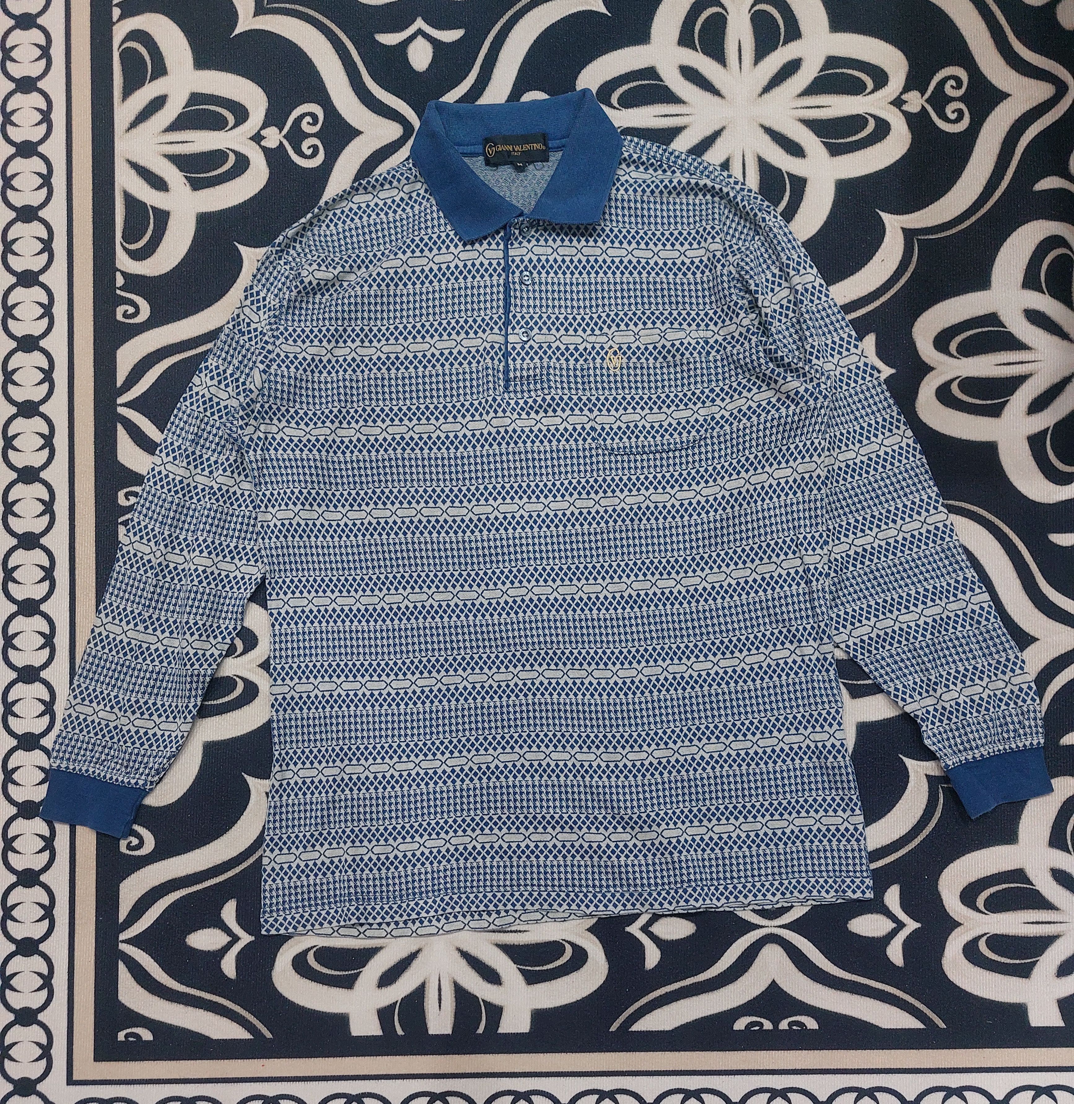 Gianni Valentino × Japanese Brand VINTAGE GIANNI VALENTINO LONG SLEEVE POLO Size US M / EU 48-50 / 2 - 12 Thumbnail
