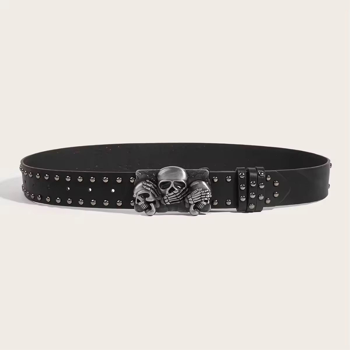 Japanese Brand 110 Cm Skull Rivet Belts Size ONE SIZE - 3 Thumbnail