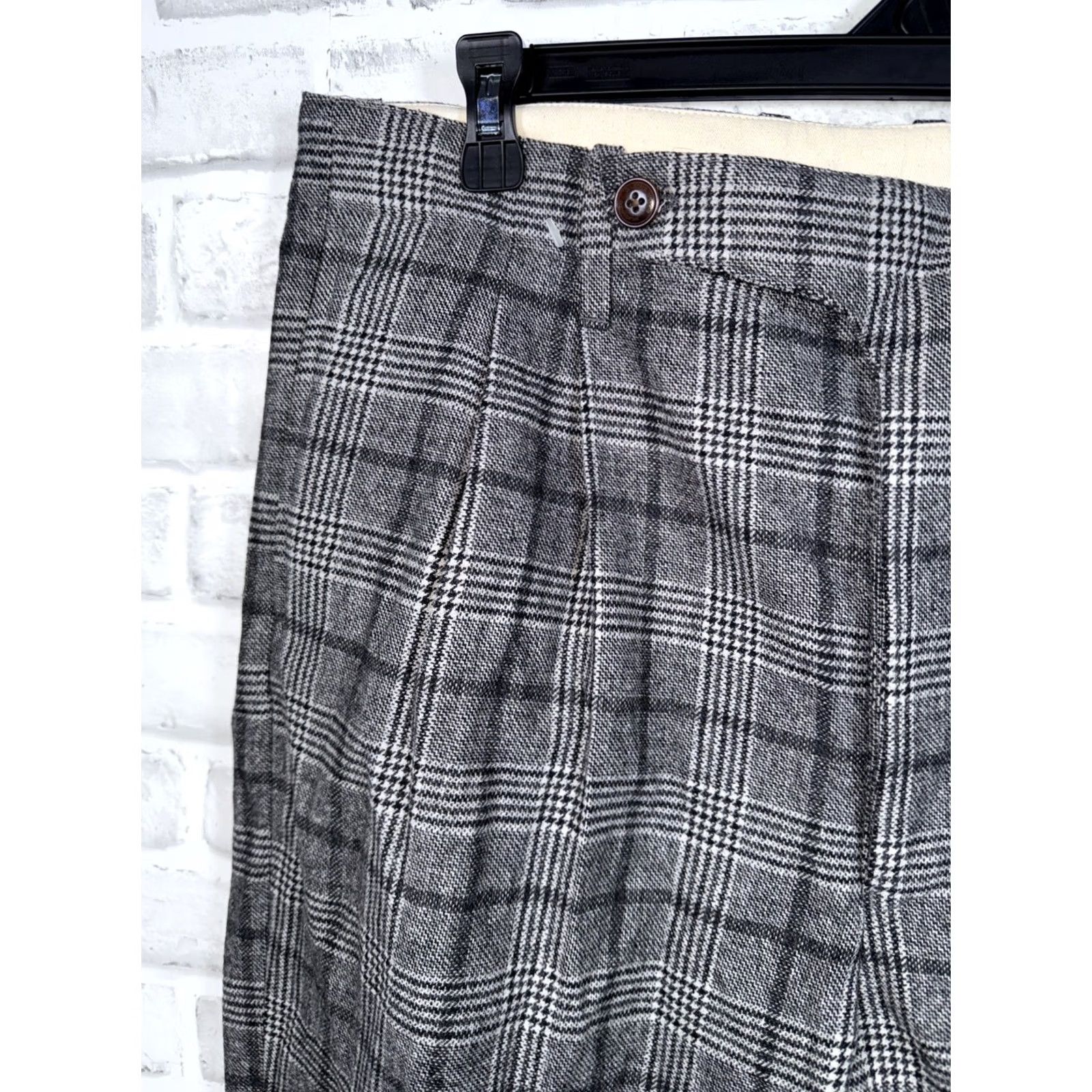 Vintage Labour Union Pants Men 34 Gray Wool Trousers Plaid Pleated Button Fly 34X29 NEW Size US 34 / EU 50 - 3 Thumbnail