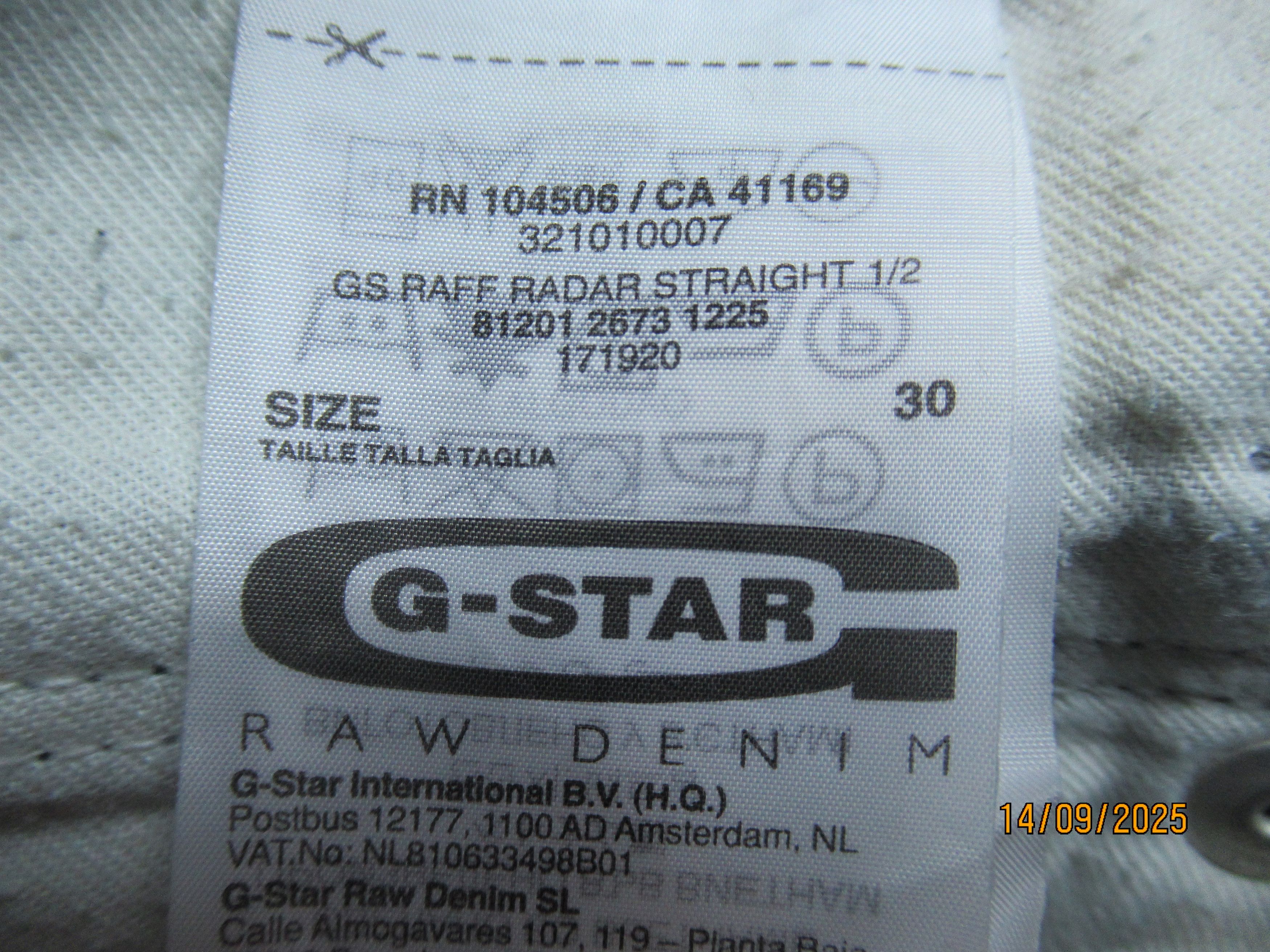 G-Star G-Star Raw GS Raff Radar Straight 1/2 Size US 30 / EU 46 - 9 Thumbnail
