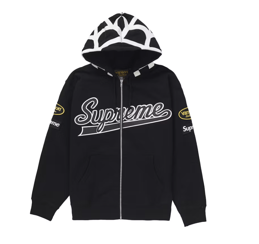 Supreme Supreme Vanson Spider Web Zip Up Hooded Sweatshirt Size US XL / EU 56 / 4 - 1 Thumbnail
