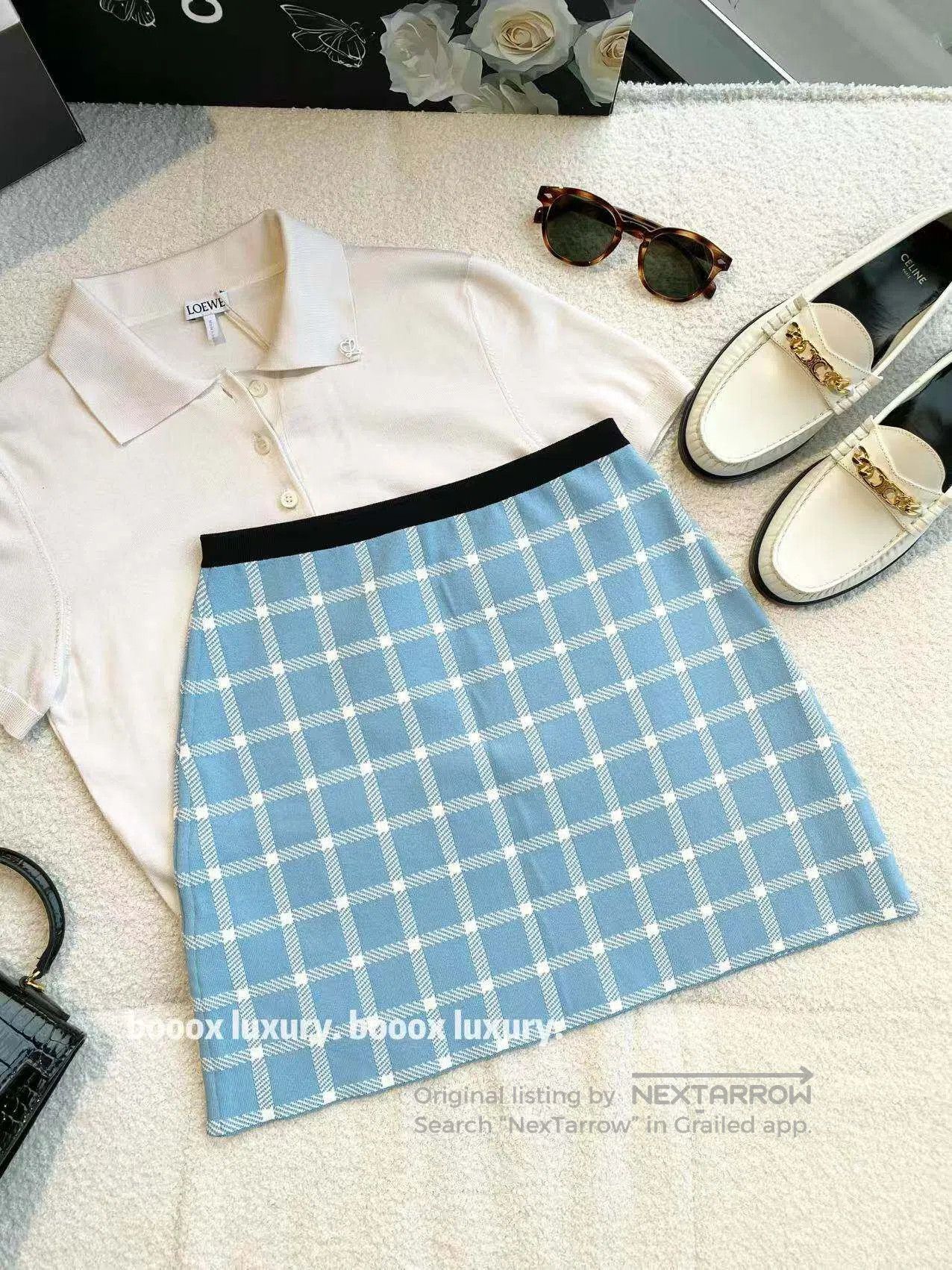 Miu Miu Miu Miu Knitted plaid mini skirt| Size 25" / US 0 / IT 36 - 1 Thumbnail