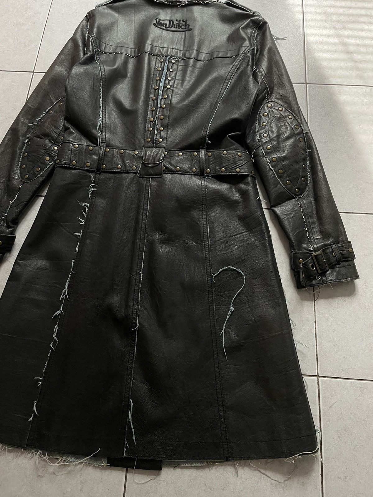 Leather Von Dutch Archive Leather Trench Coat Size S / US 4 / IT 40 - 12 Thumbnail