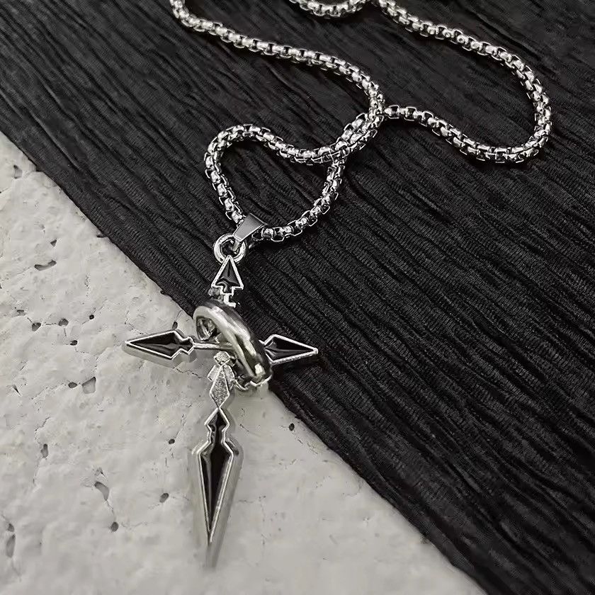 Other Silver necklace with a touch of gothic charm, featuring a Size ONE SIZE - 2 Thumbnail