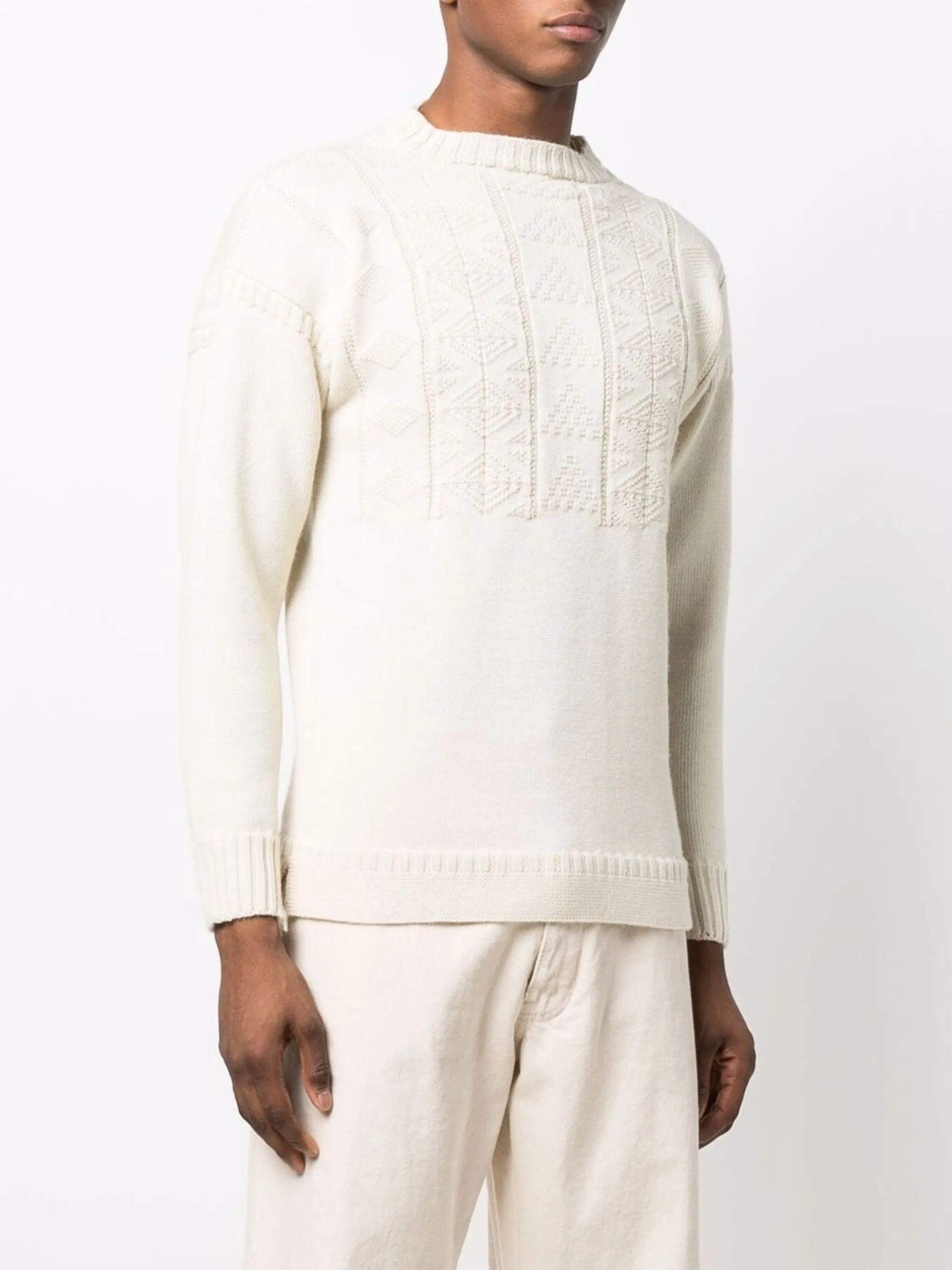 Maison Margiela oc11z0925 Crewneck Knit Sweater in Beige Size US S / EU 44-46 / 1 - 3 Thumbnail