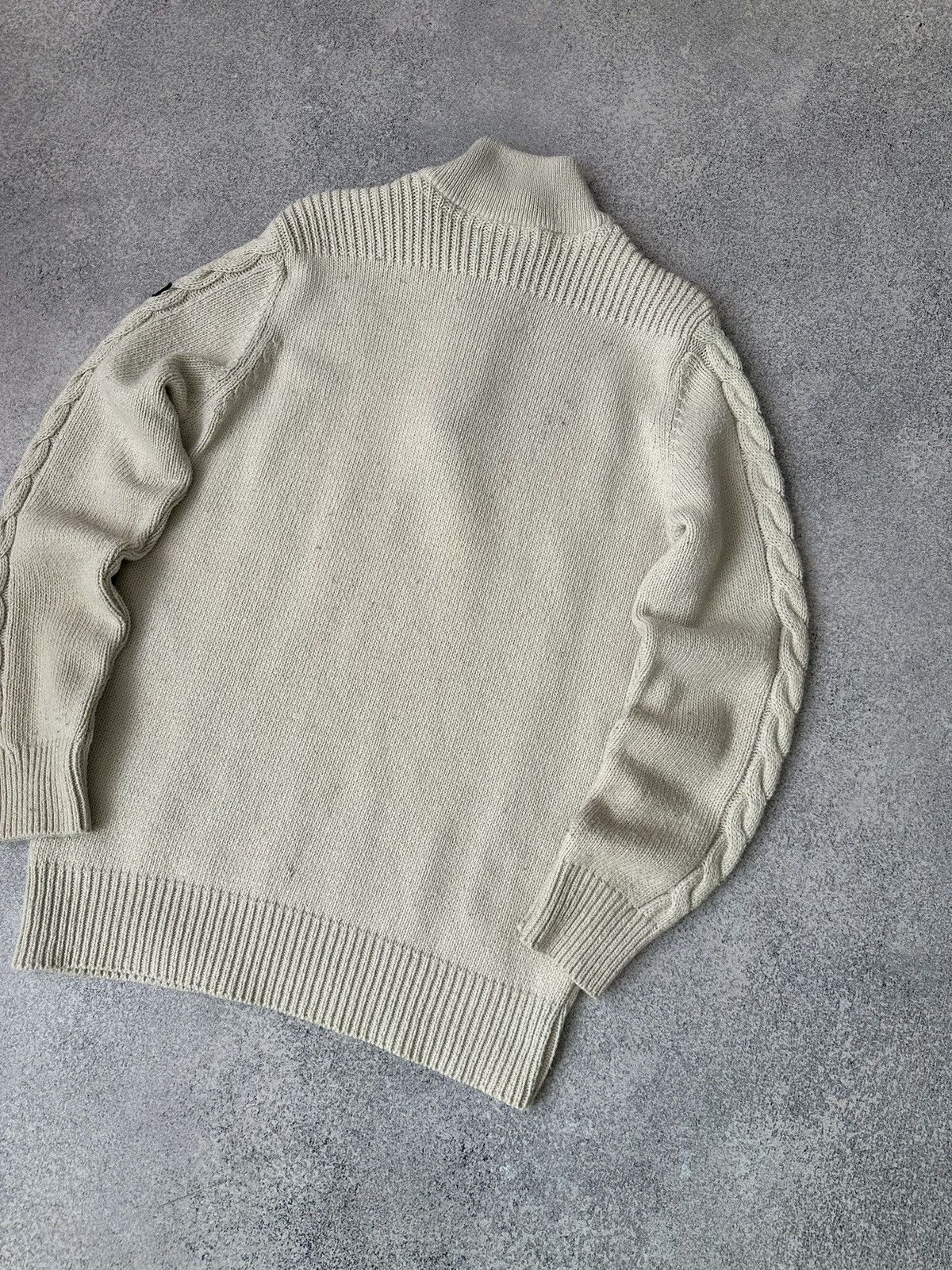Schott × Vintage Vintage Schott Beige 1/4 Zip Knitted Sweater Size US L / EU 52-54 / 3 - 10 Thumbnail