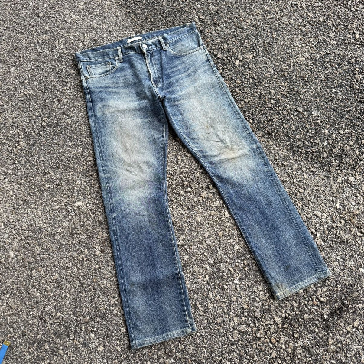 VINTAGE JAPAN SELVEGE DENIM SLIM FADED RIPPEP JEAN PANTS