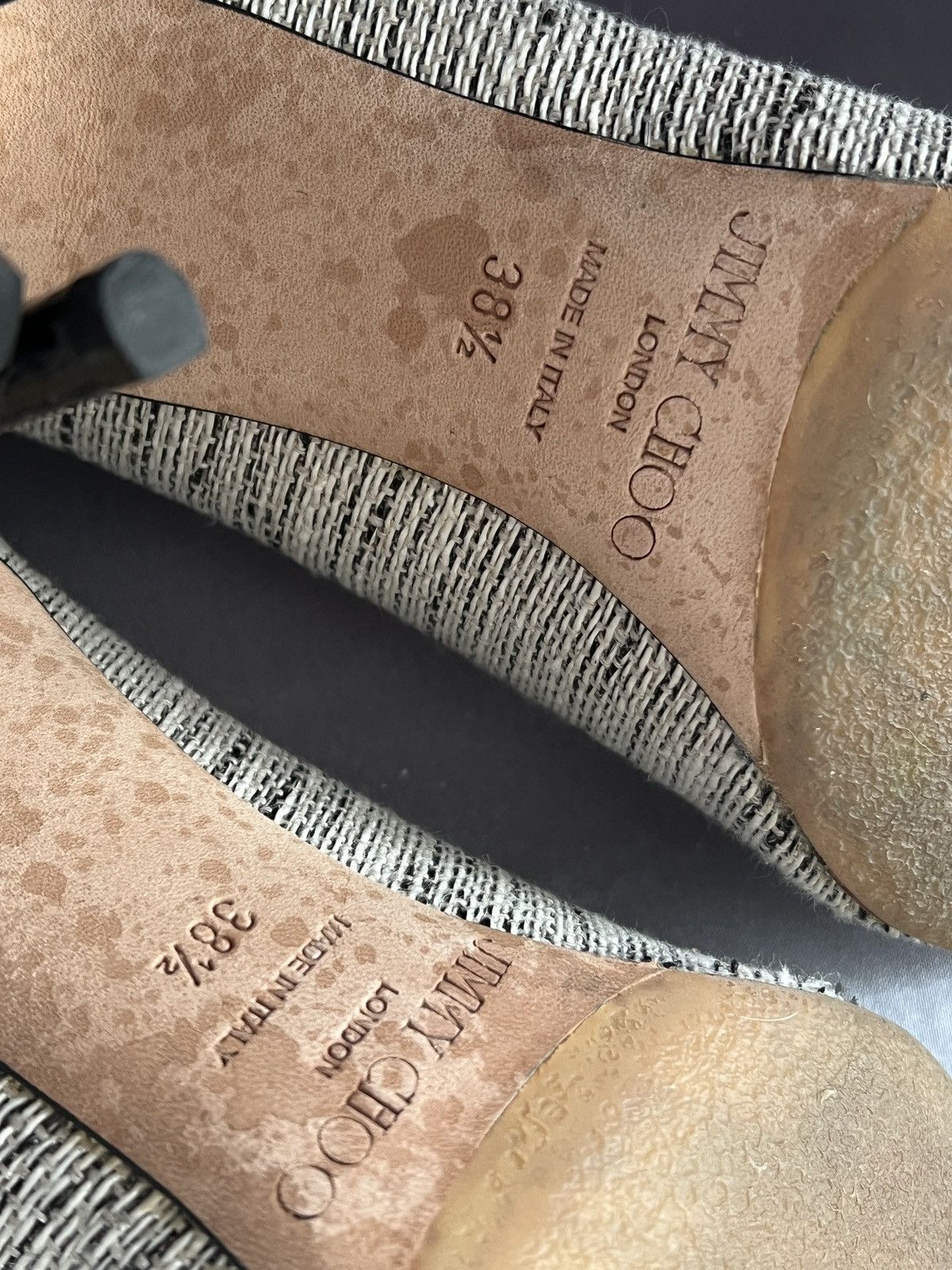 Jimmy Choo Jimmy choo leather and canva heels Size US 8 / IT 38 - 9 Thumbnail