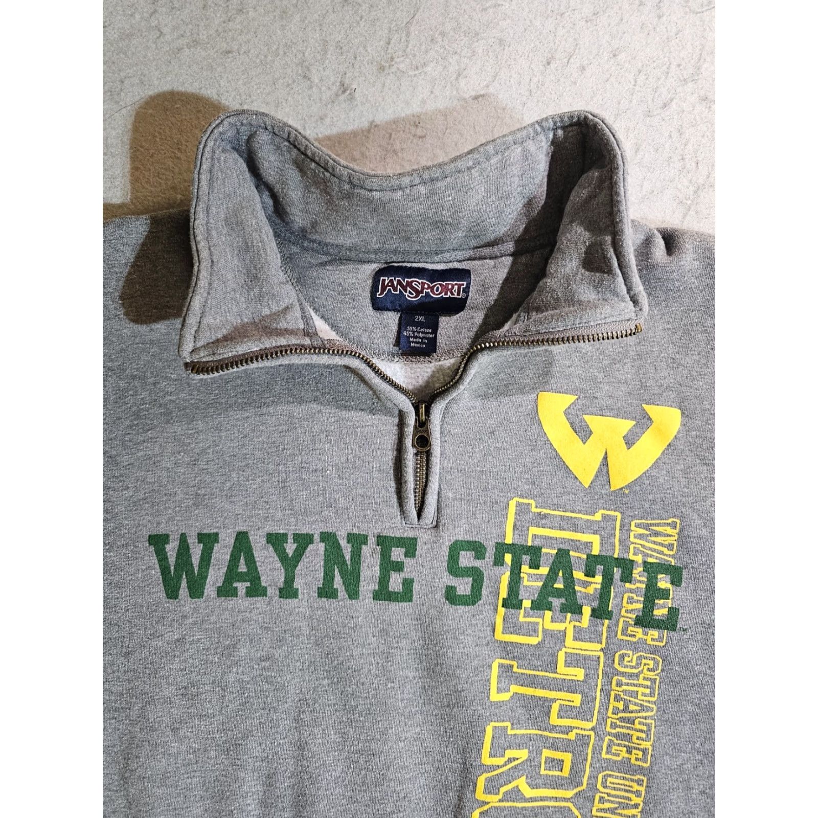 Jansport Jansport Wayne State University Gray 1/4 Zip Pullover Sweatshirt Adult XXL Regular Size Gray Logo College Men Men Clothing Size US XXL / EU 58 / 5 - 3 Thumbnail