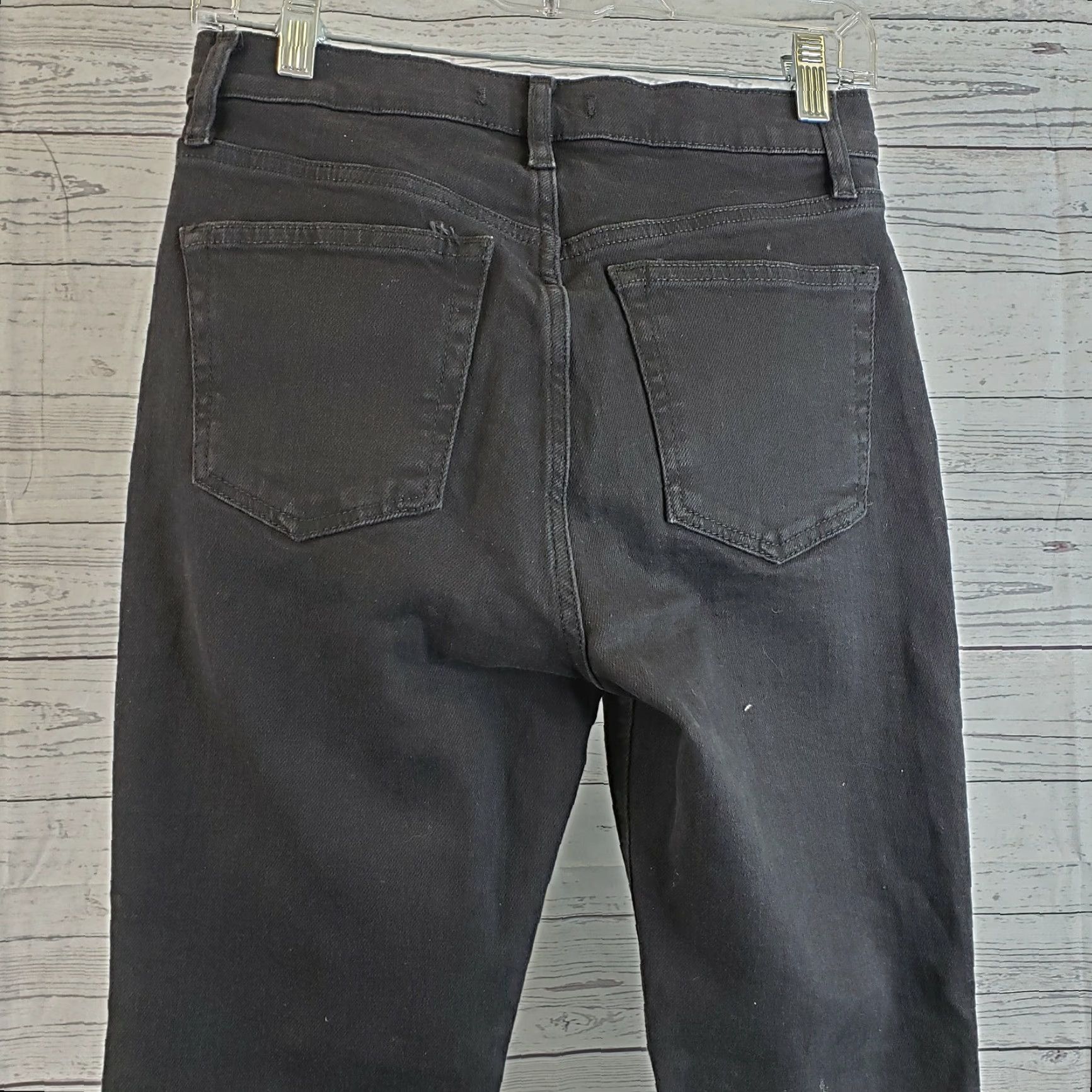 Vintage VINTAGE We The Free Womens Stella High Waist Skinny Jeans Sz 28 Solid Black Button Fly Nike Size 28" / US 6 / IT 42 - 5 Thumbnail