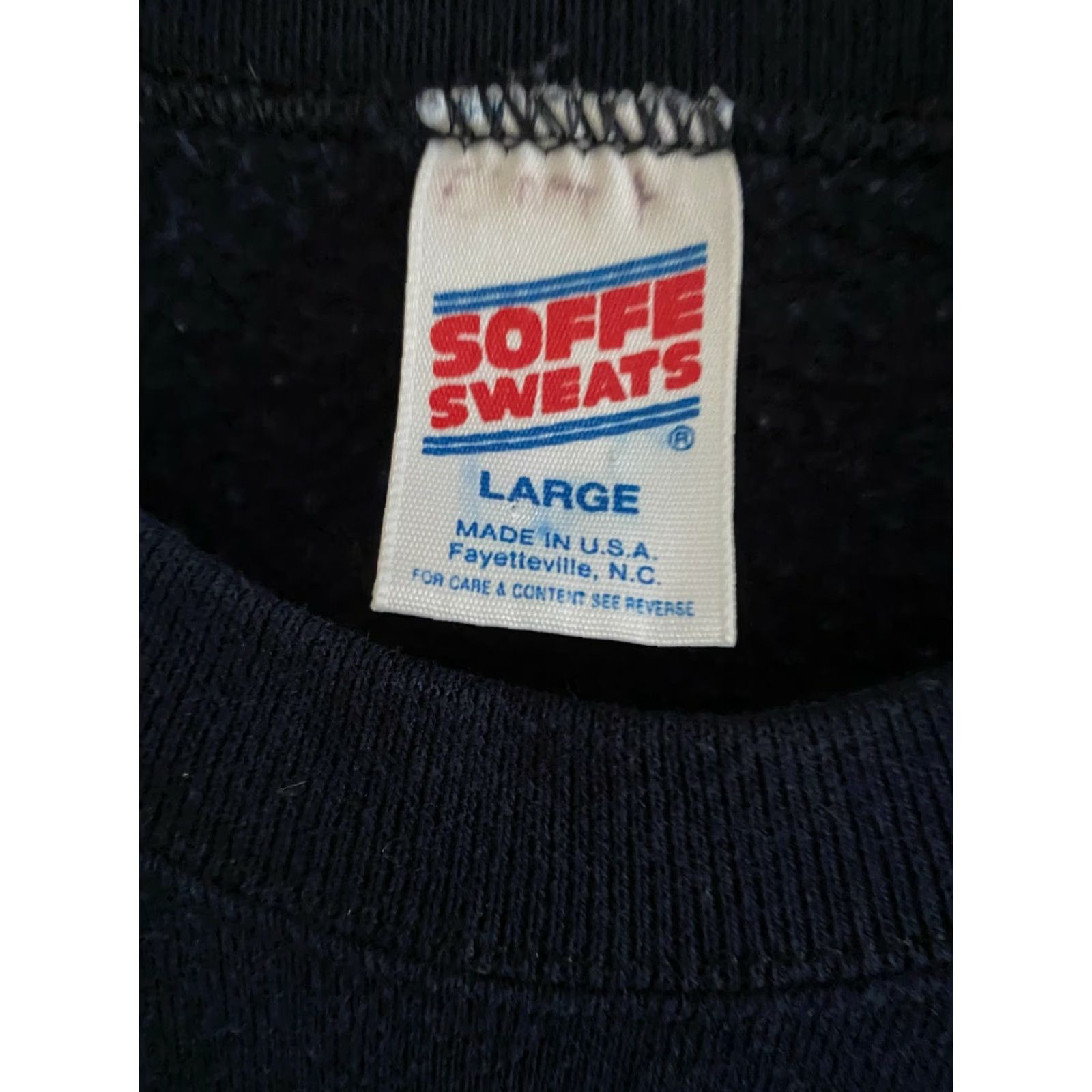 Soffe VINTAGE MJ Soffe Pullover Sweatshirt Navy XL Long Sleeve Crew Neck Men Size US XL / EU 56 / 4 - 2 Thumbnail