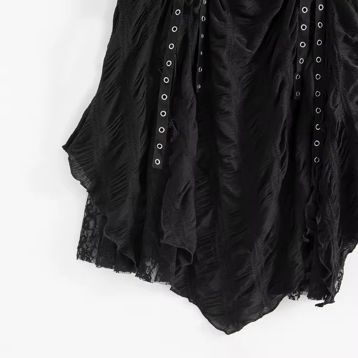 Other Y2k Gothic Punk Bandage Mesh Patchwork Irregular Maxi Skirt Size 29" - 10 Thumbnail