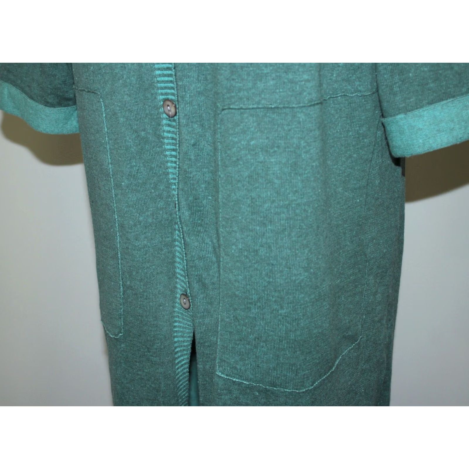 Vintage Gudrun Sjoden Womens Cardigan Jumper L Green Linen Cotton JW-OFFICIAL 90s? Size L / US 10 / IT 46 - 5 Thumbnail