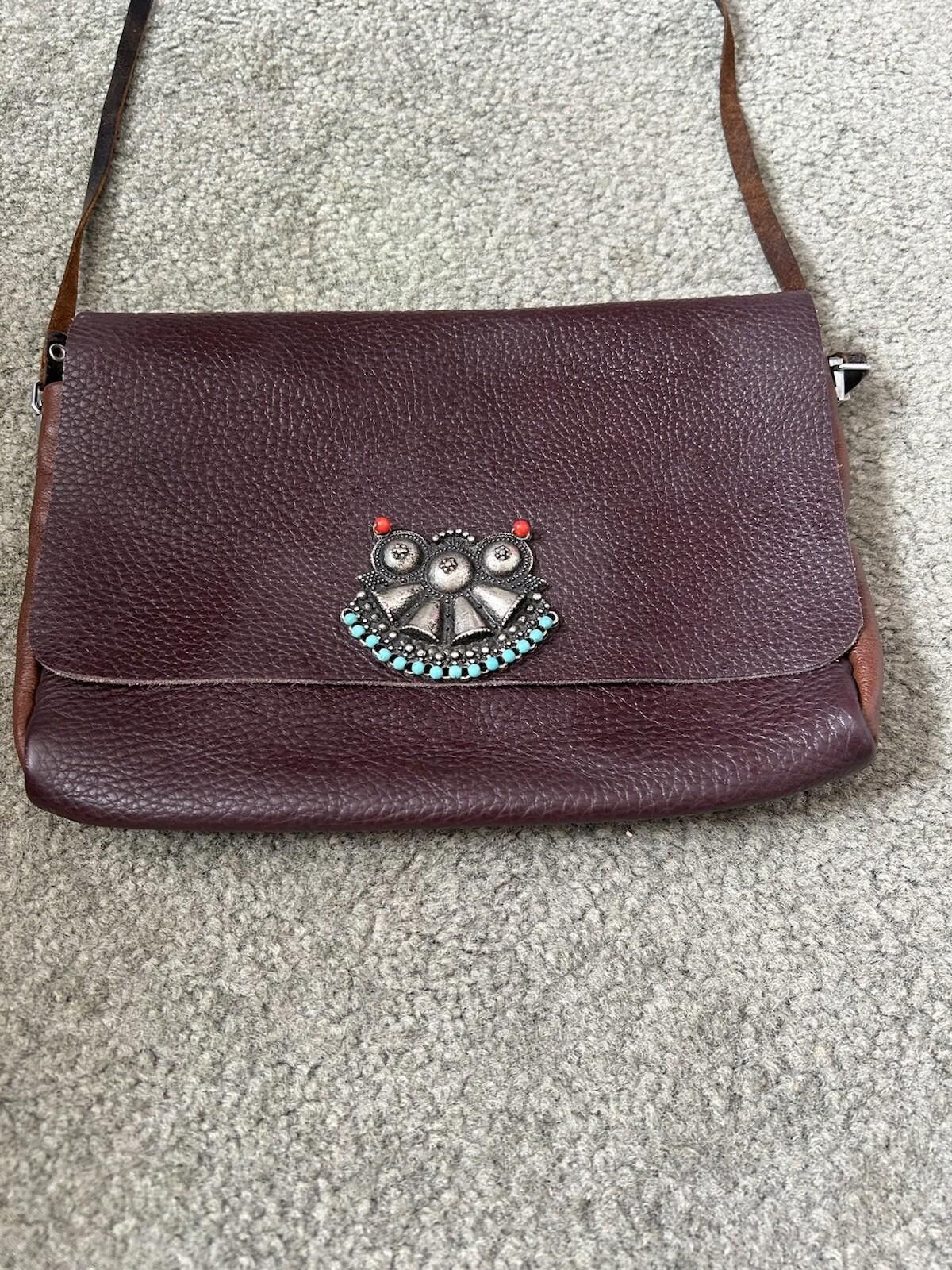 The Unbranded Brand Leather Travel Shoulder Bag Bead Buckle Hippie Boho Vintage Size ONE SIZE - 2 Thumbnail