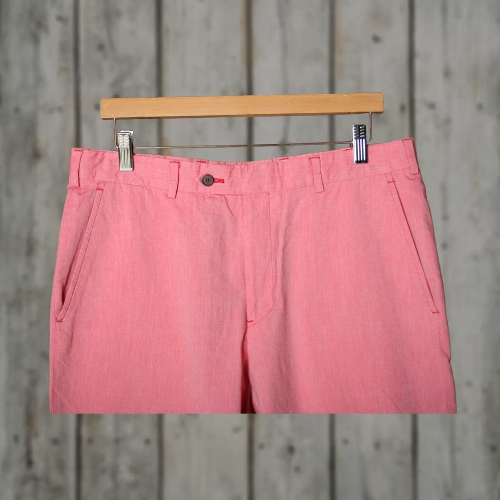 Brooks Brothers BROOKS BROTHERS 346 Fitzgerald Fit Pink Cotton Trousers Sz. 35x32 Chino Men Pants Modern Fit Size US 35 - 1 Thumbnail