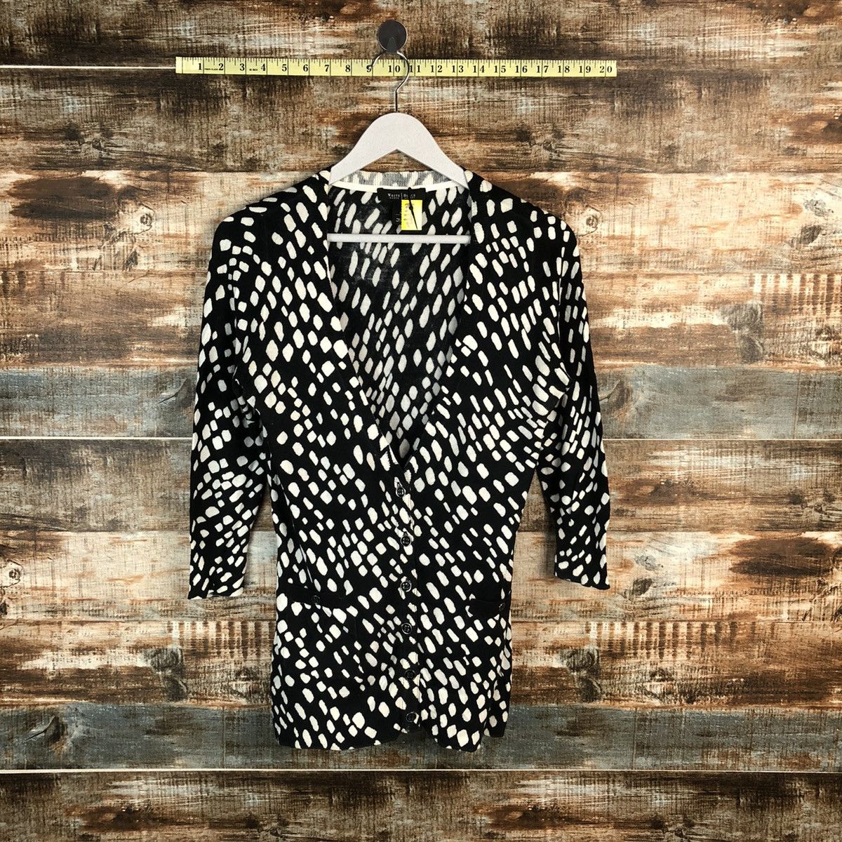Black White Cardigan Knitwear #A1772