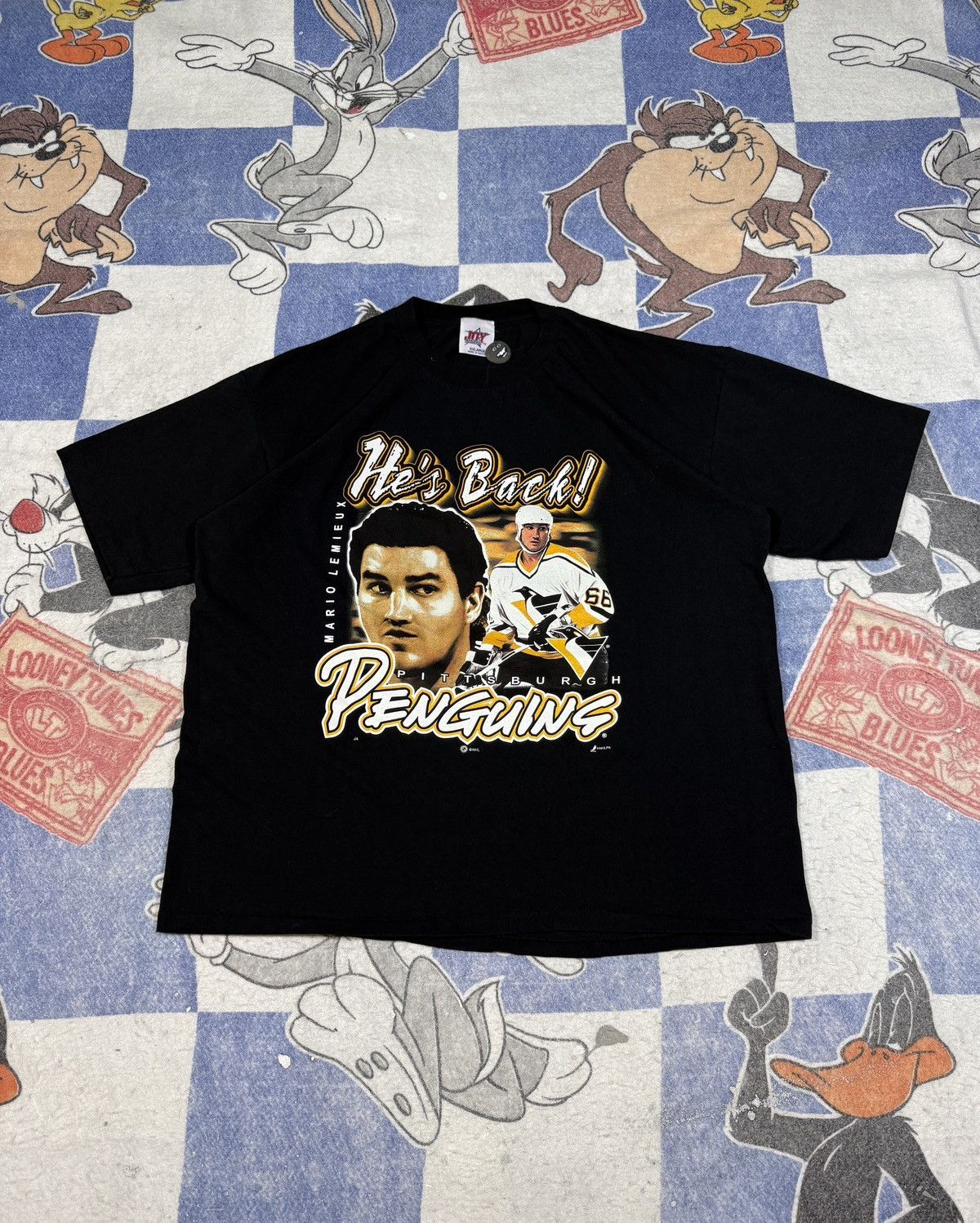 NHL Vintage Mario Lemieux Pittsburgh penguins tee Size US XXL / EU 58 / 5 - 1 Thumbnail