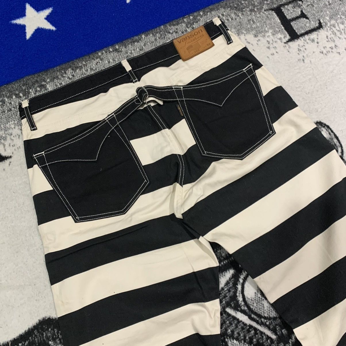 Vanson Leathers × Vintage Rare Vanson Prisoner Border Pattern Bikers Pants Size US 38 / EU 54 - 8 Thumbnail